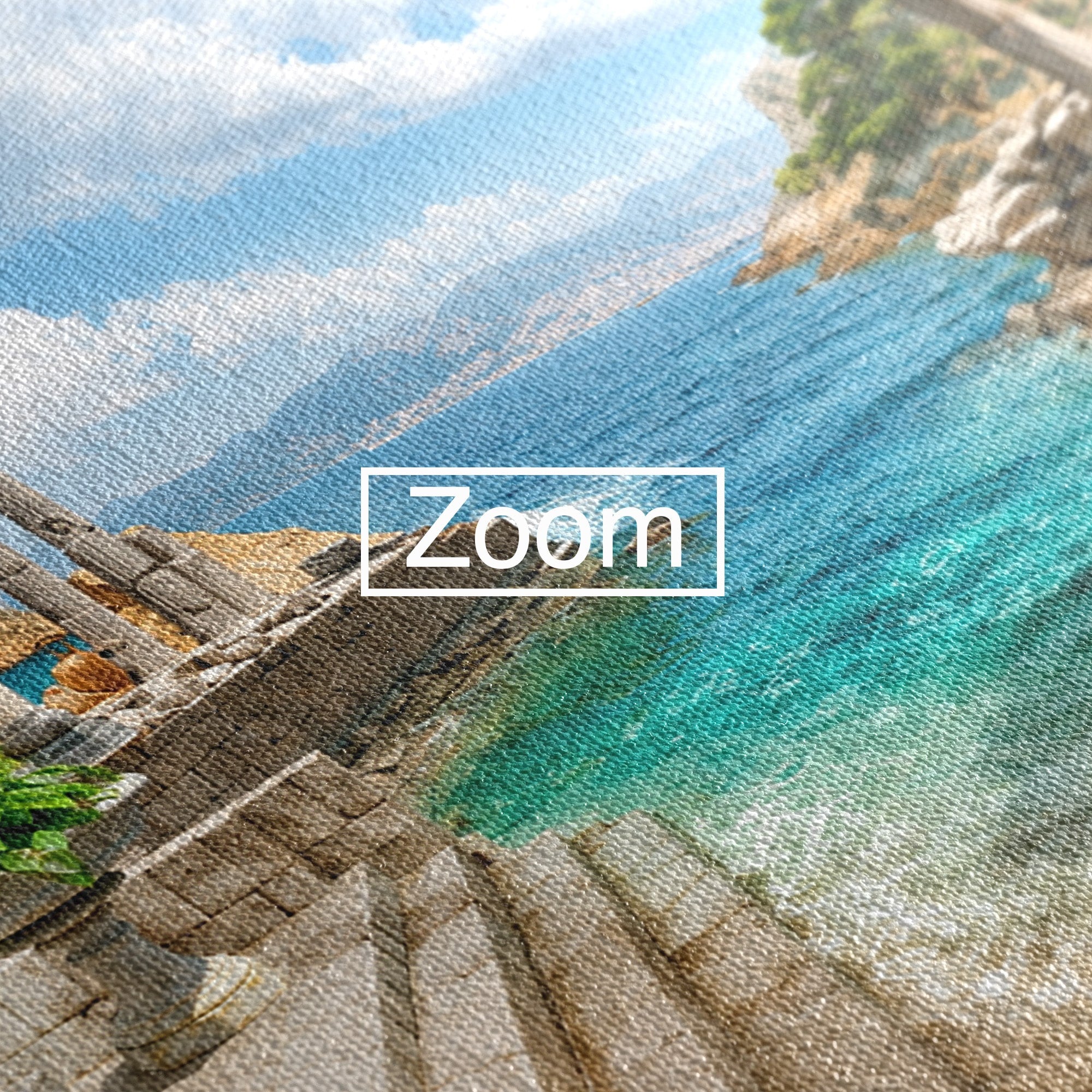 Tablou Canvas Premium LuxCanva® A1743, Ruine Antice La Mare, Ruine, Mare, Peisaj, Istorie, Living, Culori Vibrante