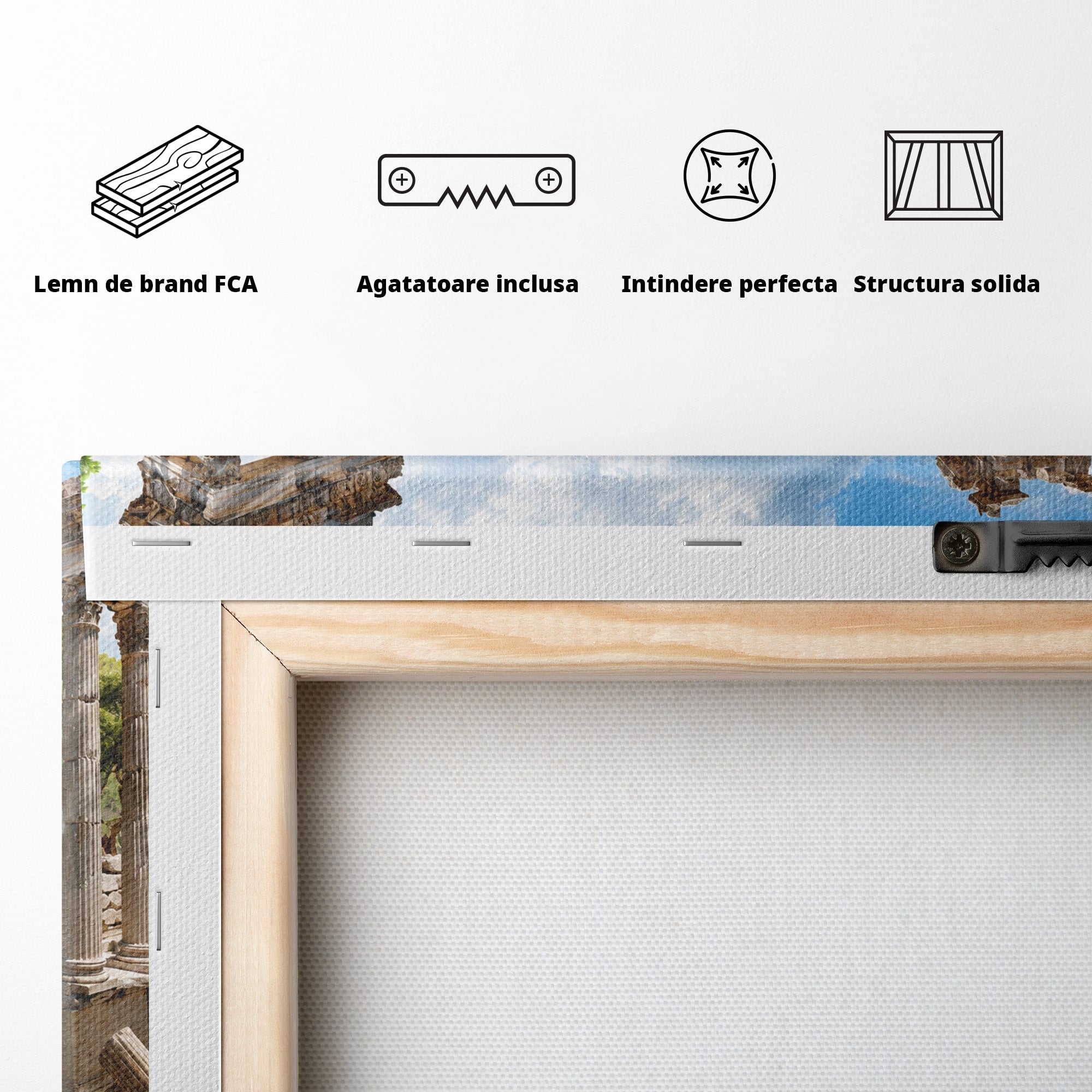 Tablou Canvas Premium LuxCanva® A1743, Ruine Antice La Mare, Ruine, Mare, Peisaj, Istorie, Living, Culori Vibrante
