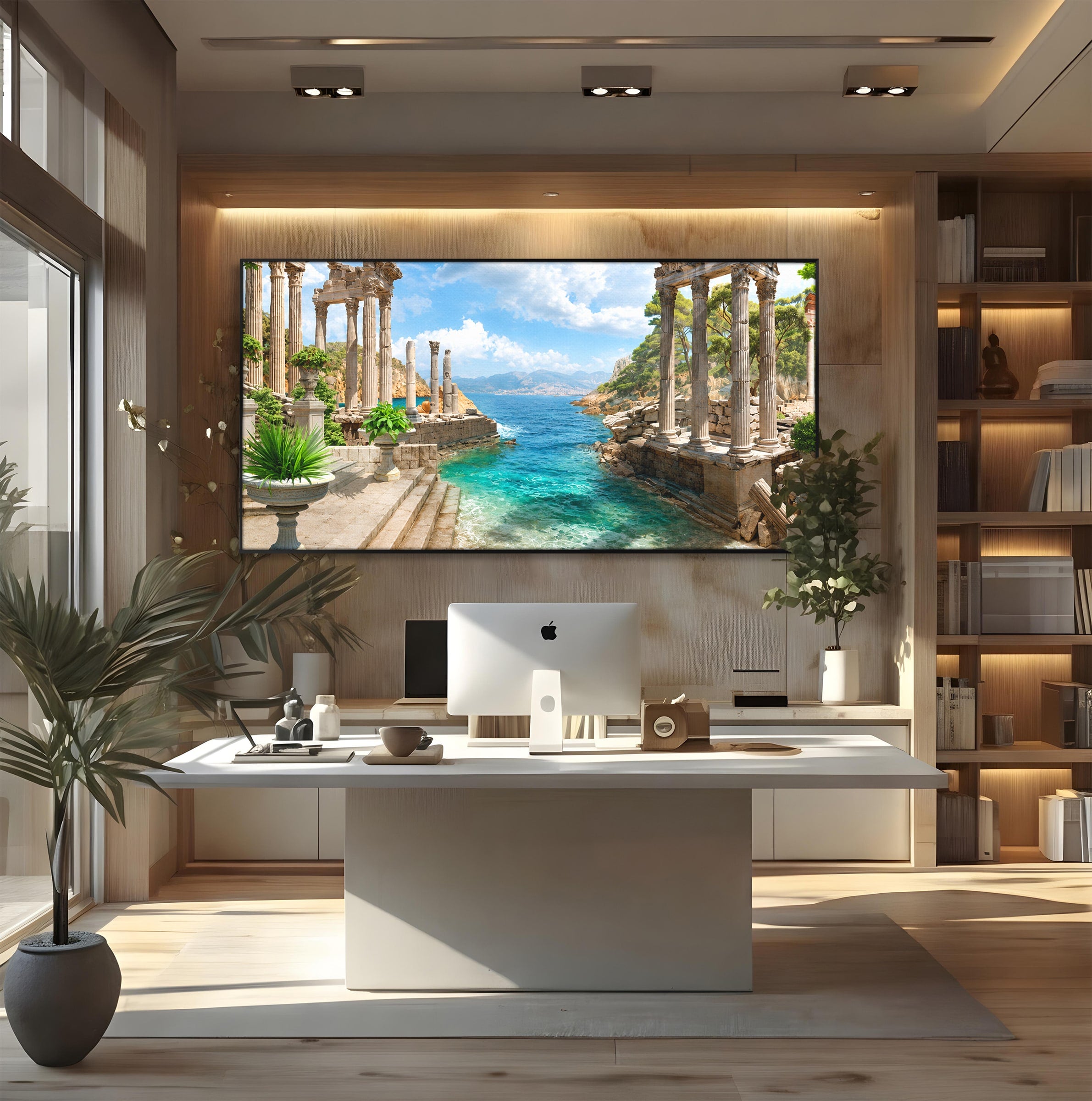 Tablou Canvas Premium LuxCanva® A1743, Ruine Antice La Mare, Ruine, Mare, Peisaj, Istorie, Living, Culori Vibrante