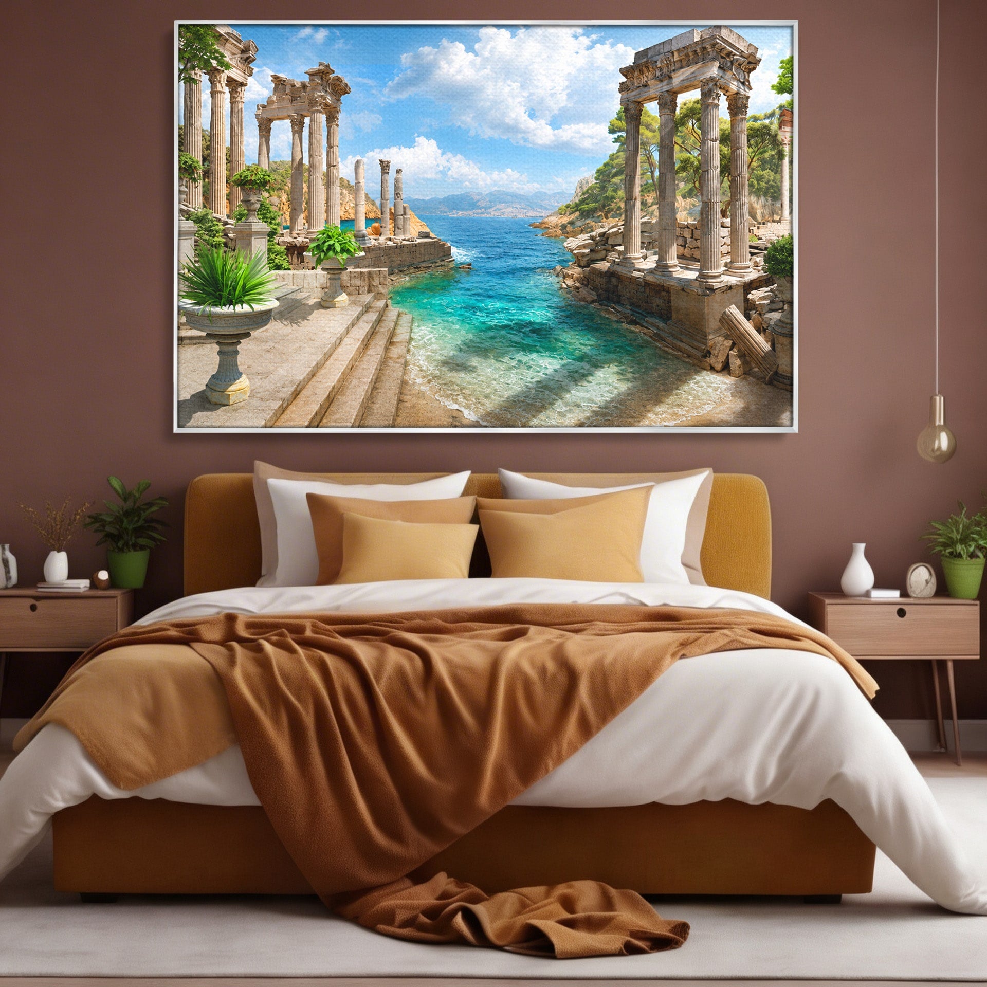 Tablou Canvas Premium LuxCanva® A1743, Ruine Antice La Mare, Ruine, Mare, Peisaj, Istorie, Living, Culori Vibrante
