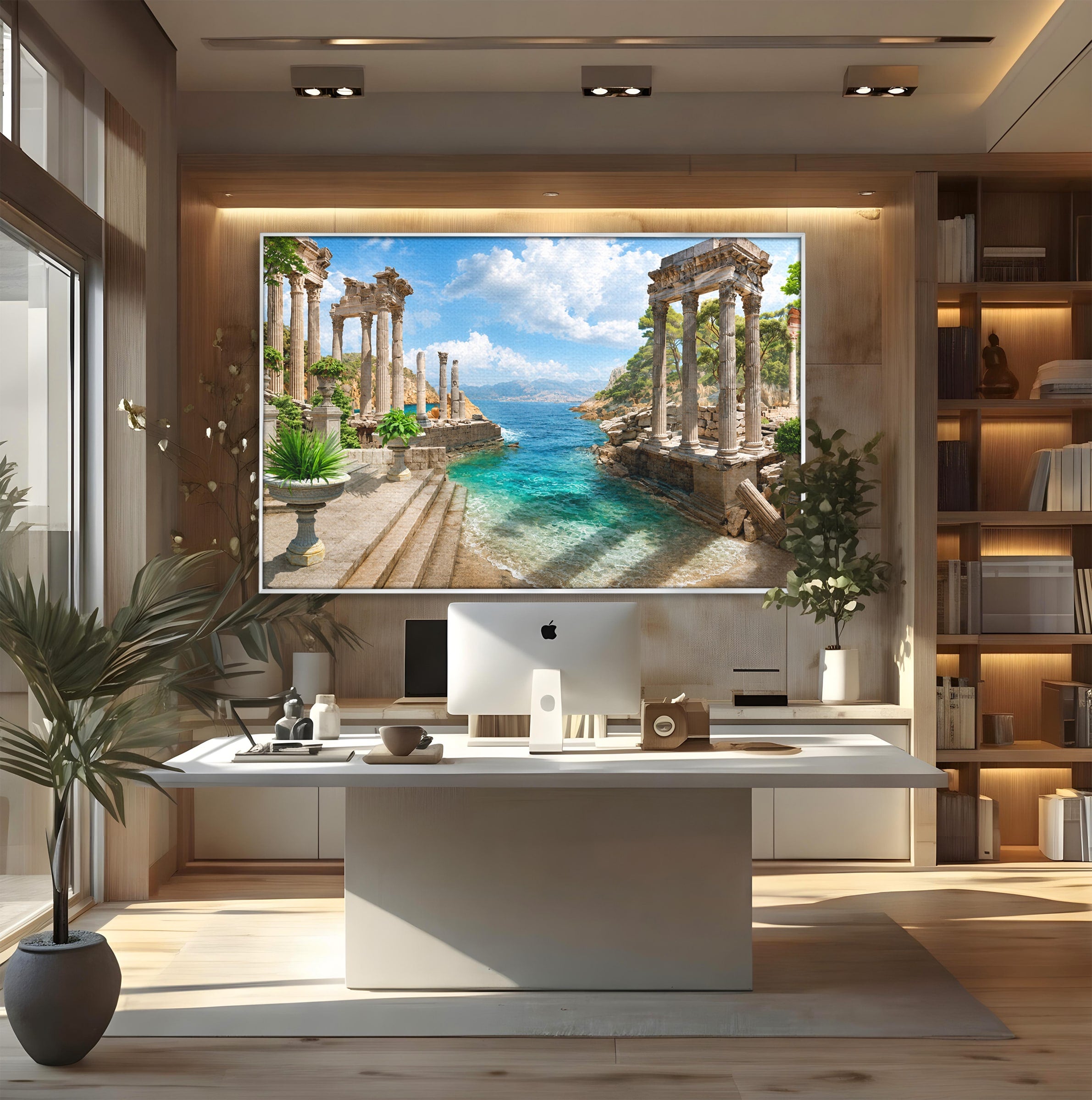 Tablou Canvas Premium LuxCanva® A1743, Ruine Antice La Mare, Ruine, Mare, Peisaj, Istorie, Living, Culori Vibrante