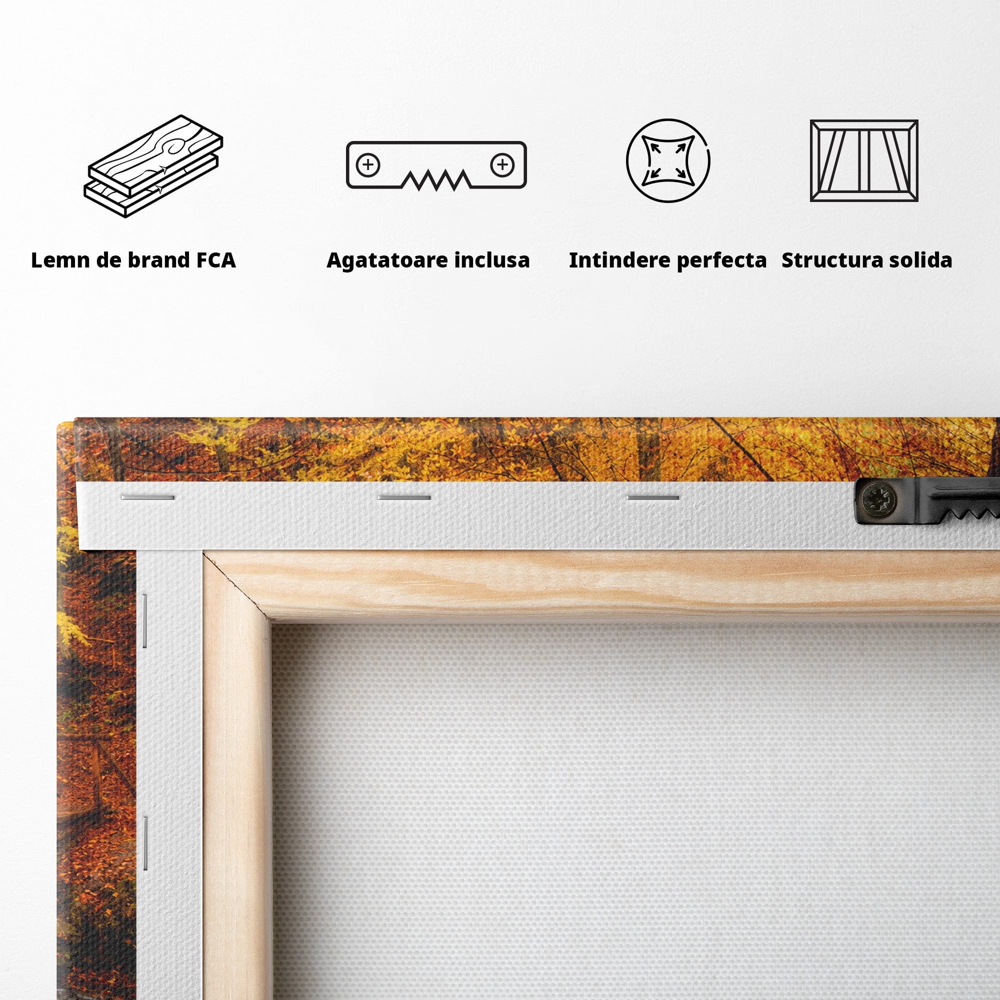 Tablou Canvas Premium LuxCanva® A1745, Pod Peste Rau Toamna, Pod, Rau, Toamna, Natura, Living, Peisaj, Culori Vibrante