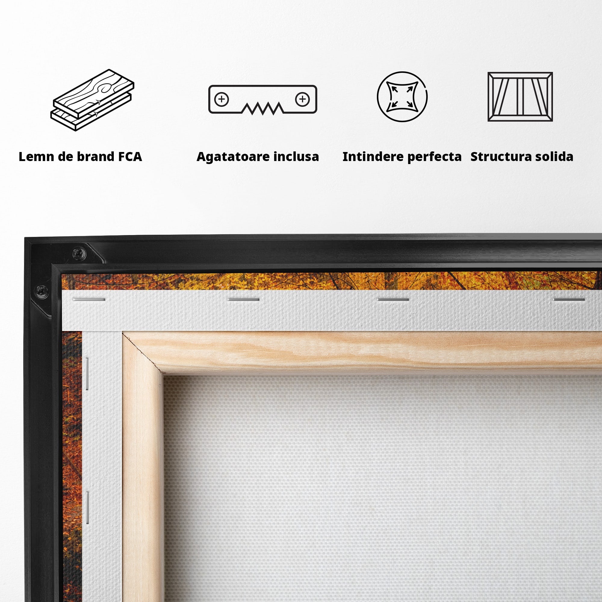 Tablou Canvas Premium LuxCanva® A1745, Pod Peste Rau Toamna, Pod, Rau, Toamna, Natura, Living, Peisaj, Culori Vibrante