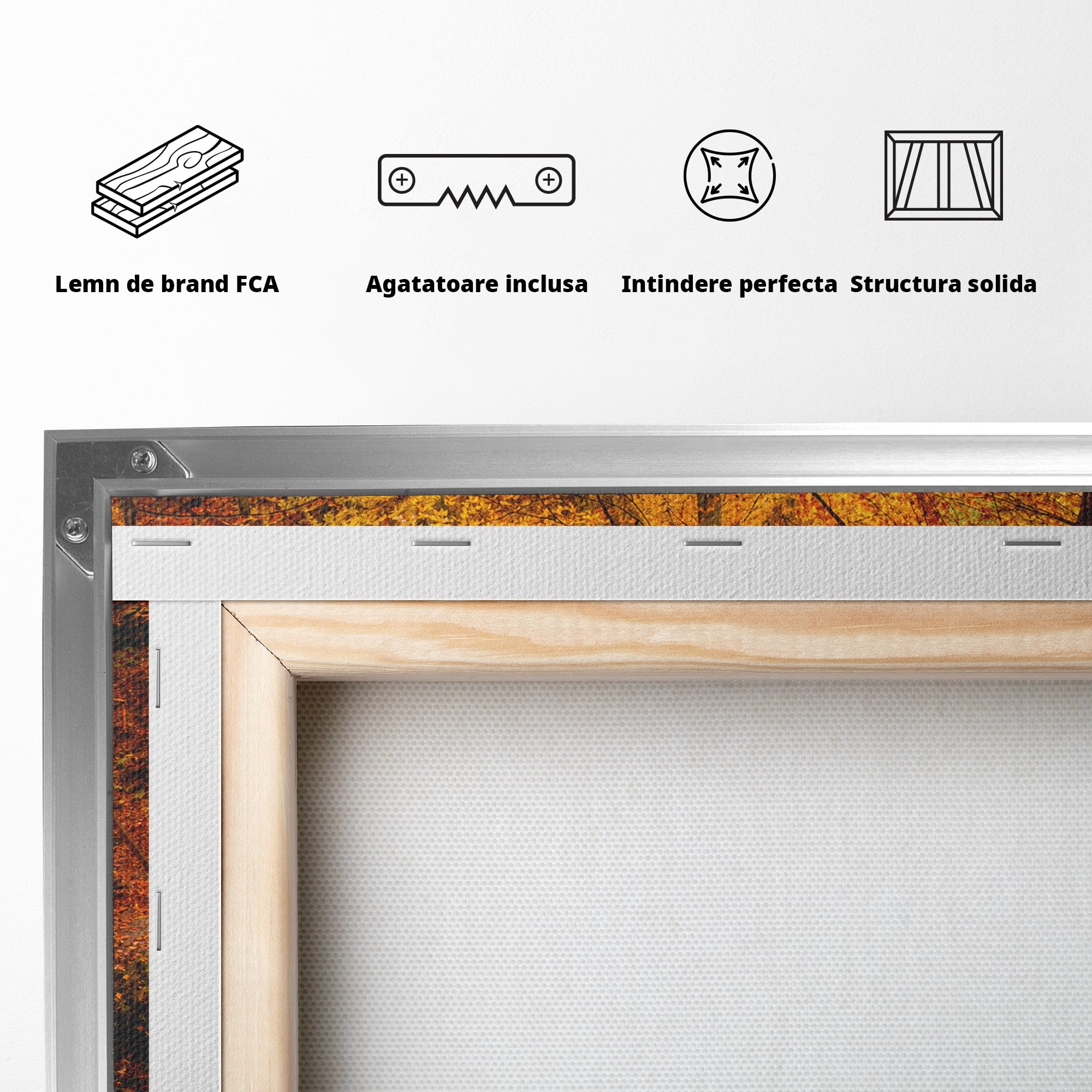 Tablou Canvas Premium LuxCanva® A1745, Pod Peste Rau Toamna, Pod, Rau, Toamna, Natura, Living, Peisaj, Culori Vibrante