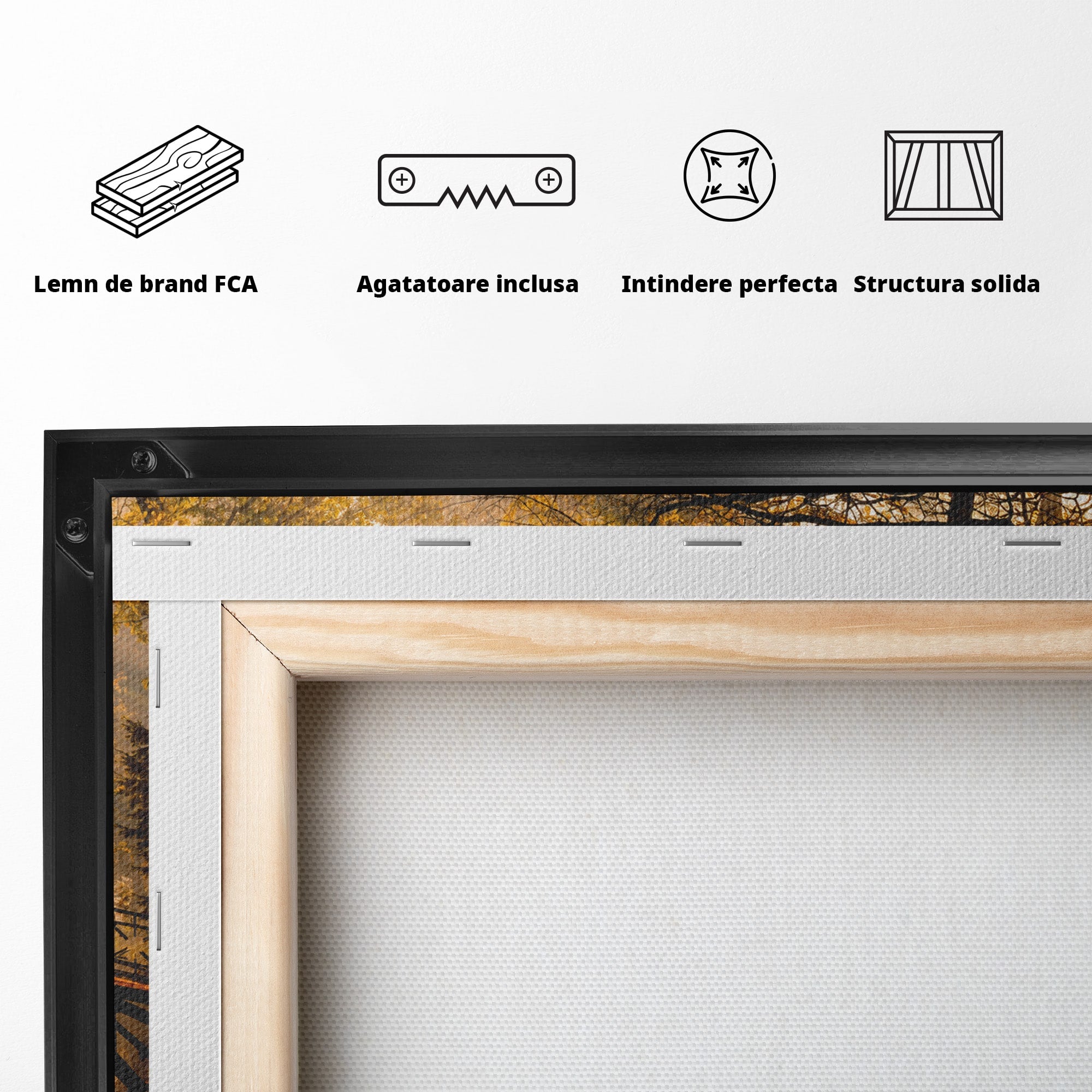 Tablou Canvas Premium LuxCanva® A1746, Pod Peste Râu In Padure, Pod, Rau, Padure, Peisaj, Toamna, Living, Dormitor, Culori Vibrante