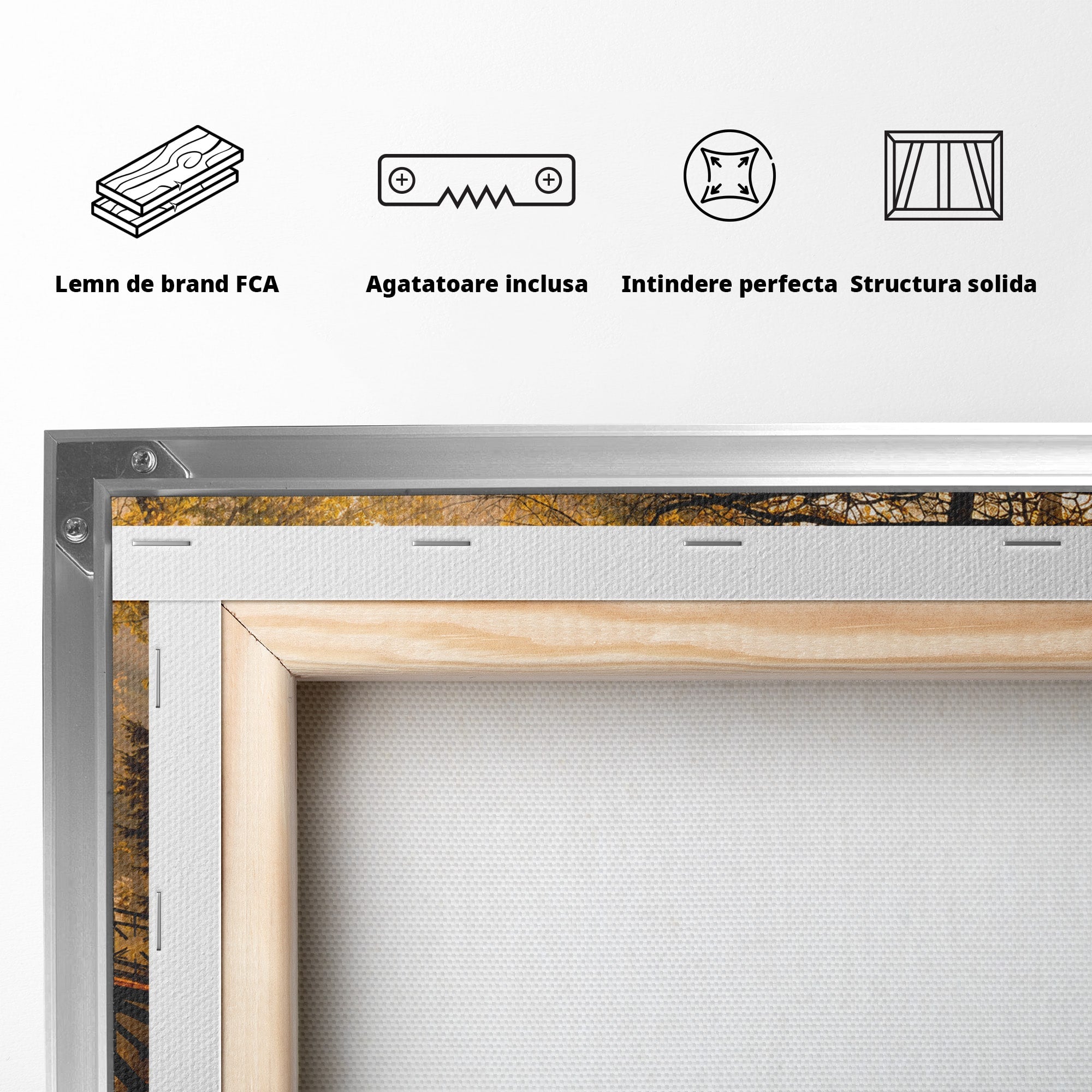 Tablou Canvas Premium LuxCanva® A1746, Pod Peste Râu In Padure, Pod, Rau, Padure, Peisaj, Toamna, Living, Dormitor, Culori Vibrante