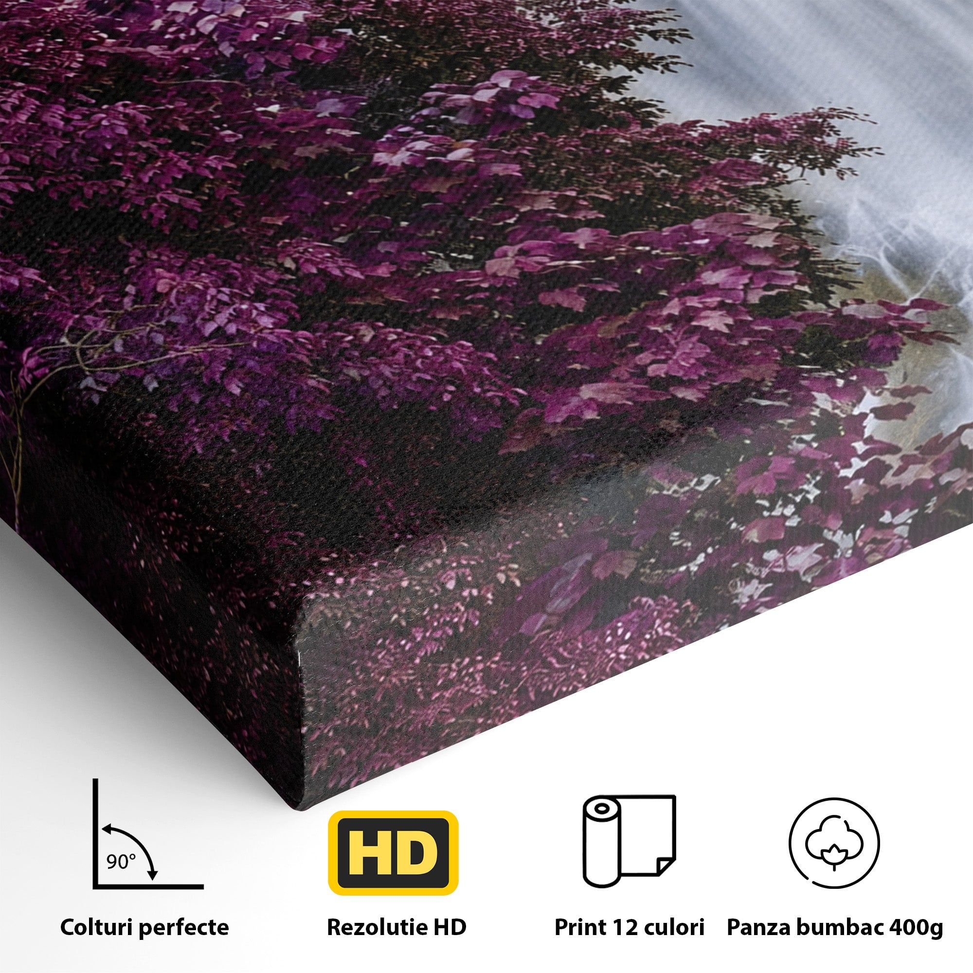 Tablou Canvas Premium LuxCanva® A1747, Cascada Magica, Cascada, Natura, Relaxa, Padure, Living, Culori Vibrante