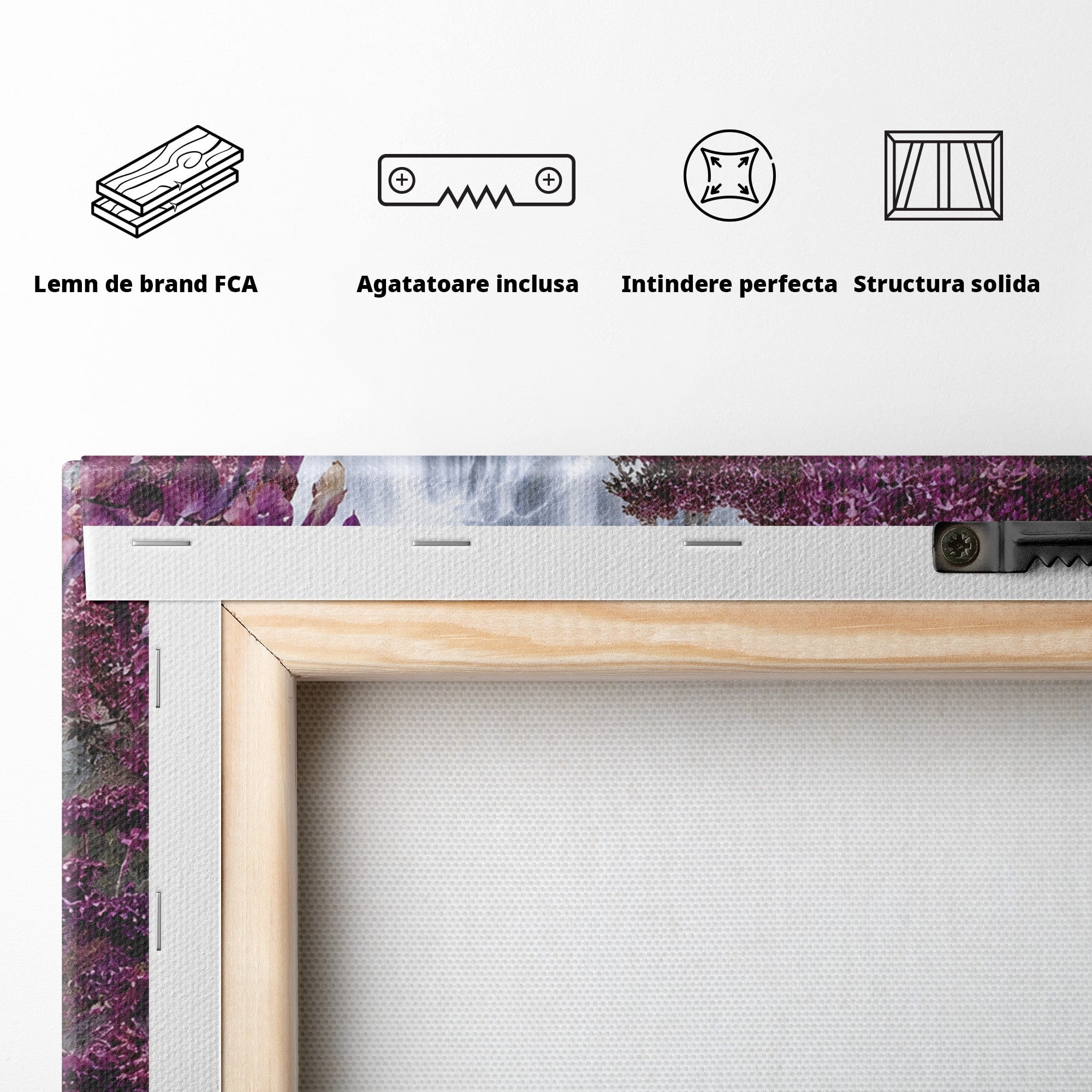 Tablou Canvas Premium LuxCanva® A1747, Cascada Magica, Cascada, Natura, Relaxa, Padure, Living, Culori Vibrante