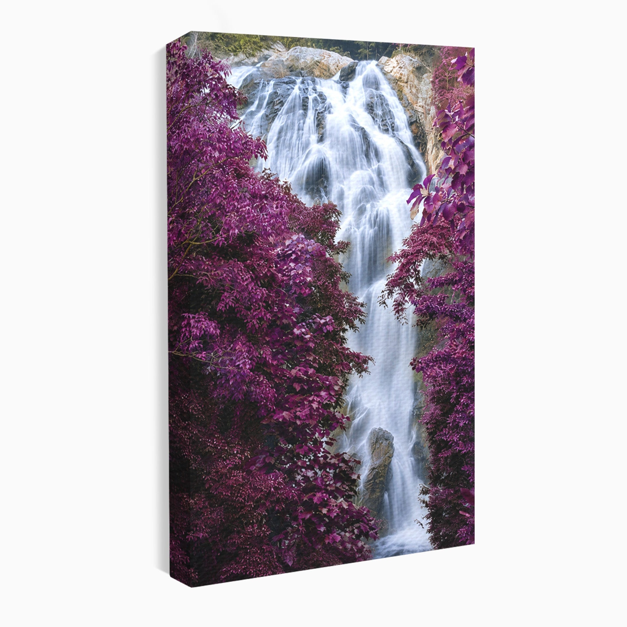 Tablou Canvas Premium LuxCanva® A1747, Cascada Magica, Cascada, Natura, Relaxa, Padure, Living, Culori Vibrante