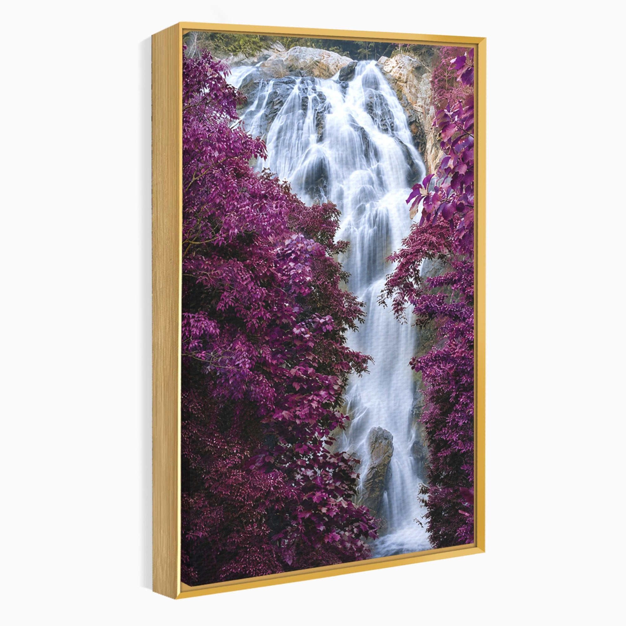 Tablou Canvas Premium LuxCanva® A1747, Cascada Magica, Cascada, Natura, Relaxa, Padure, Living, Culori Vibrante
