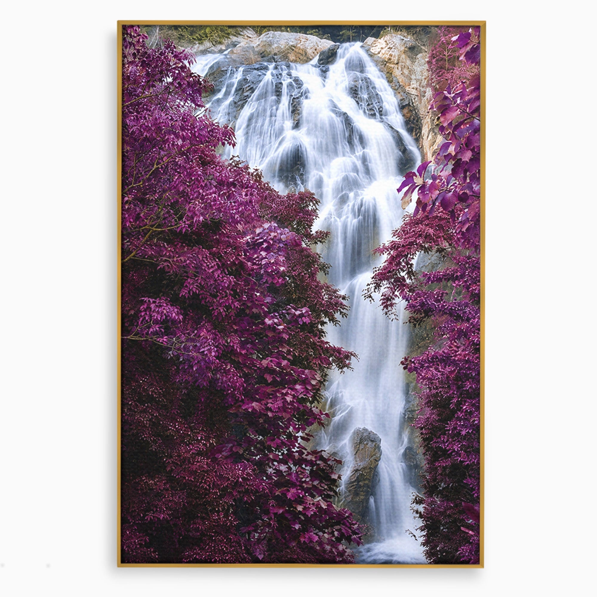 Tablou Canvas Premium LuxCanva® A1747, Cascada Magica, Cascada, Natura, Relaxa, Padure, Living, Culori Vibrante