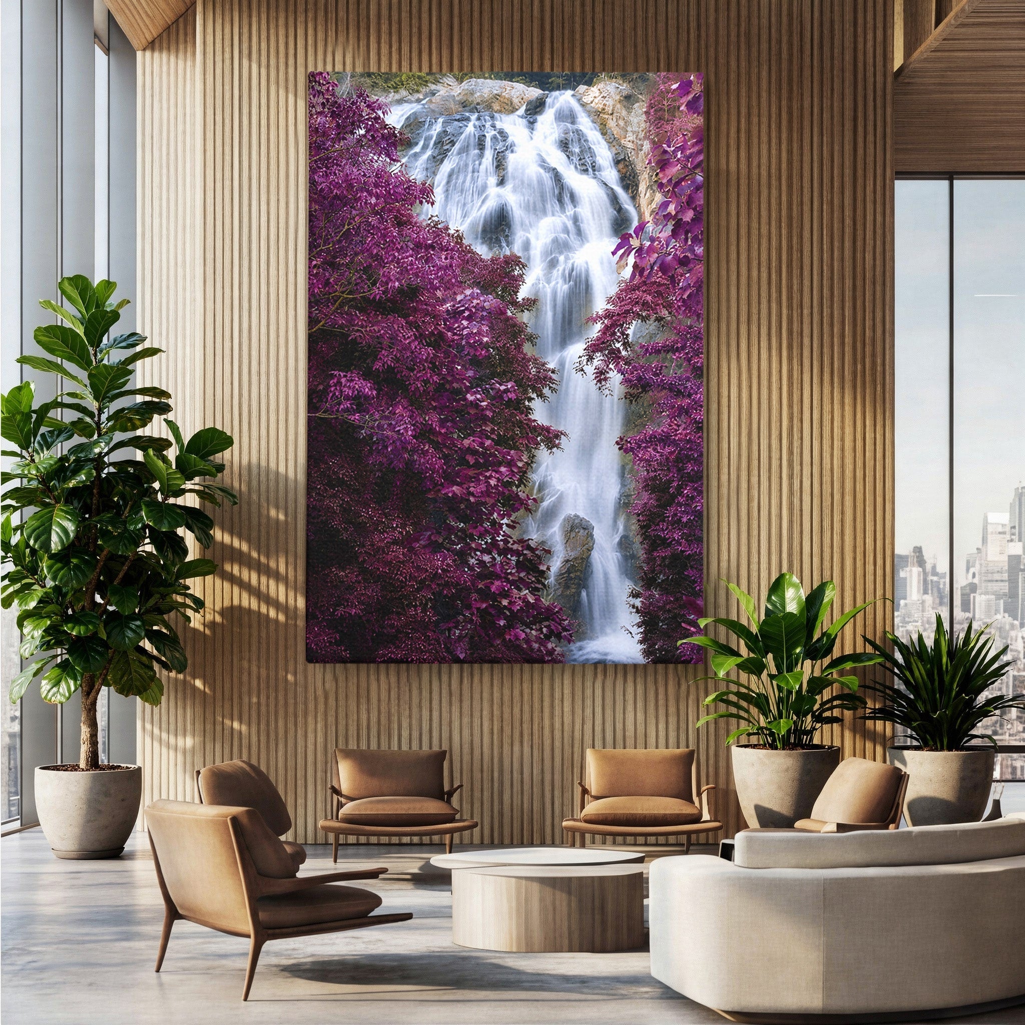 Tablou Canvas Premium LuxCanva® A1747, Cascada Magica, Cascada, Natura, Relaxa, Padure, Living, Culori Vibrante