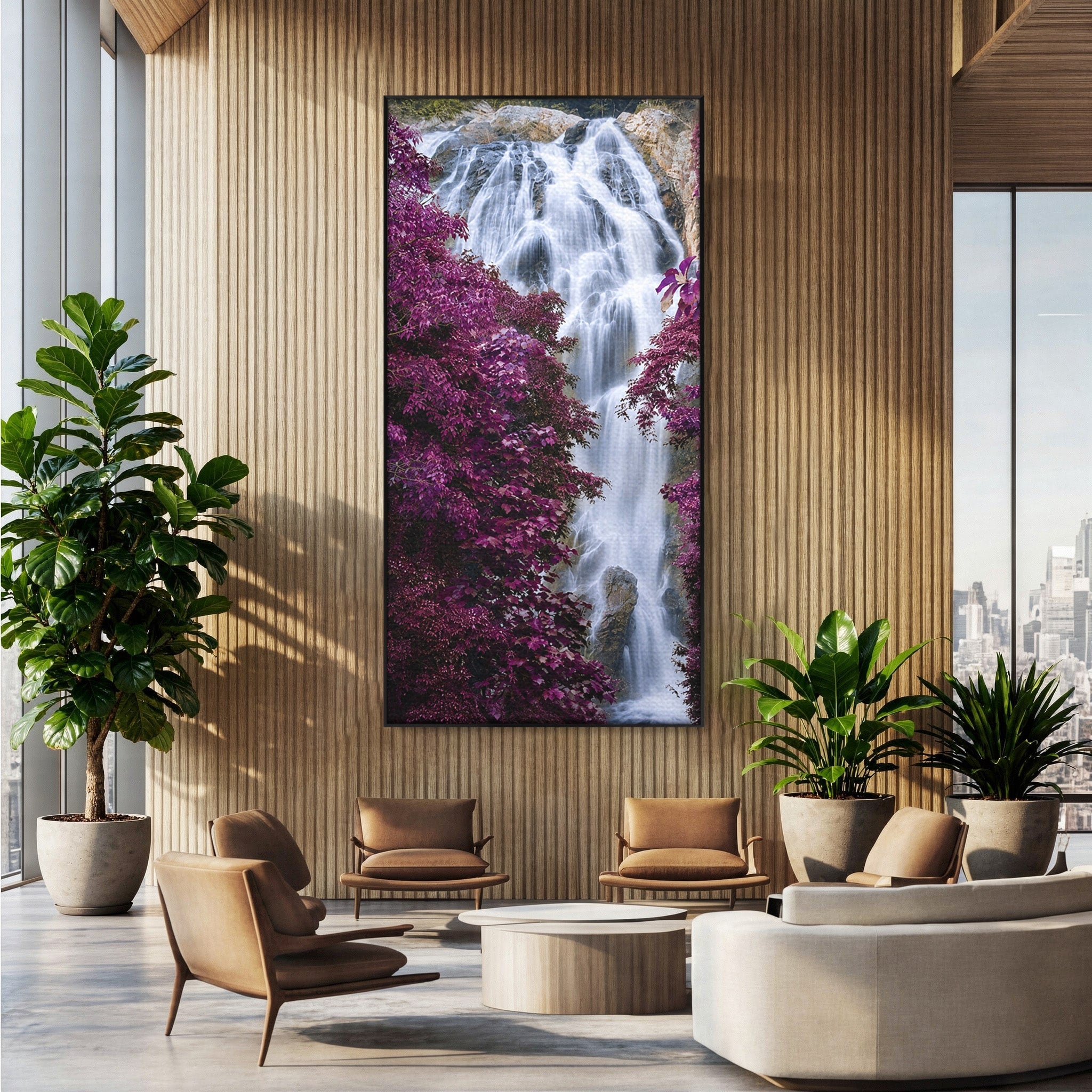Tablou Canvas Premium LuxCanva® A1747, Cascada Magica, Cascada, Natura, Relaxa, Padure, Living, Culori Vibrante