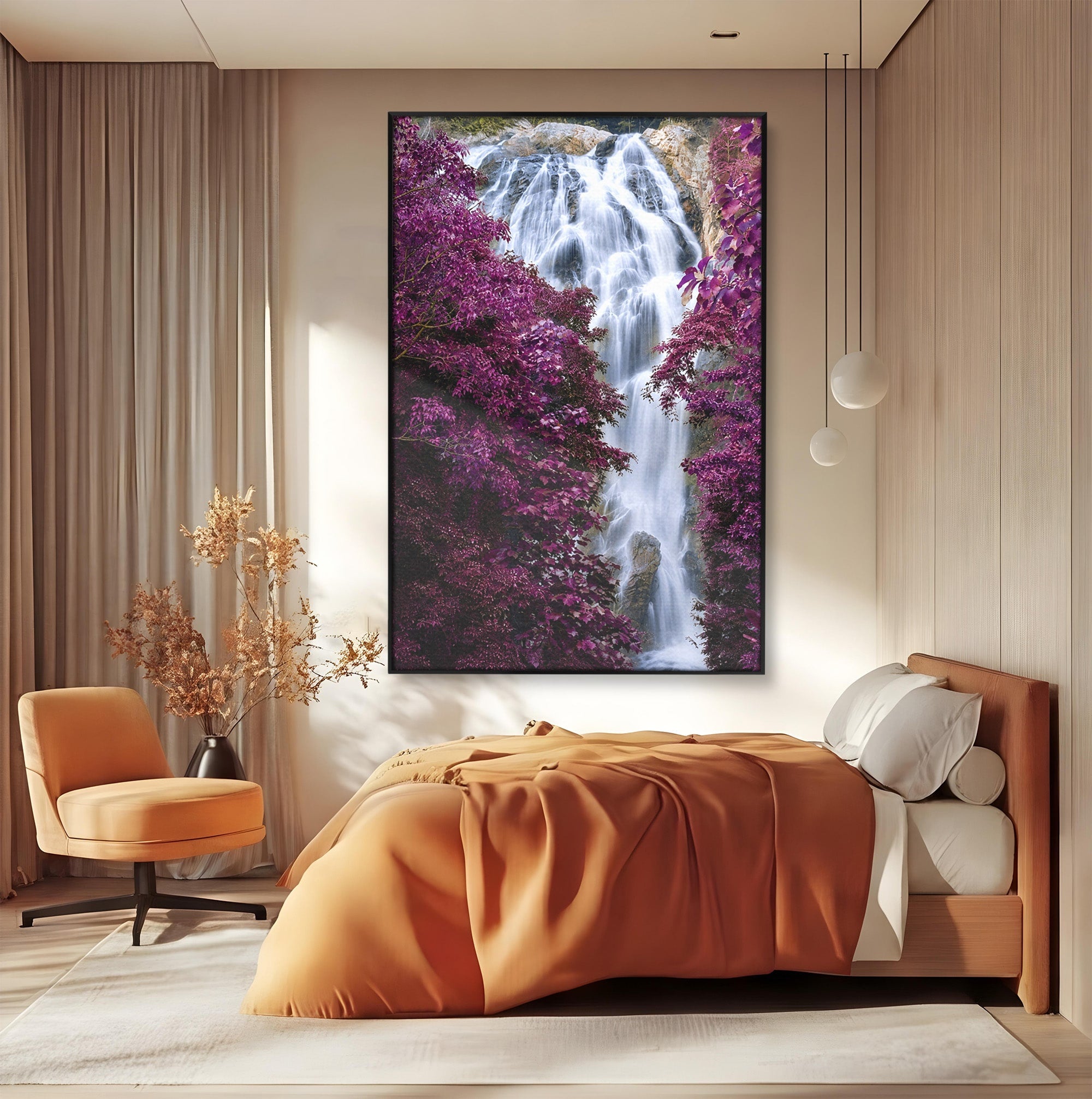 Tablou Canvas Premium LuxCanva® A1747, Cascada Magica, Cascada, Natura, Relaxa, Padure, Living, Culori Vibrante