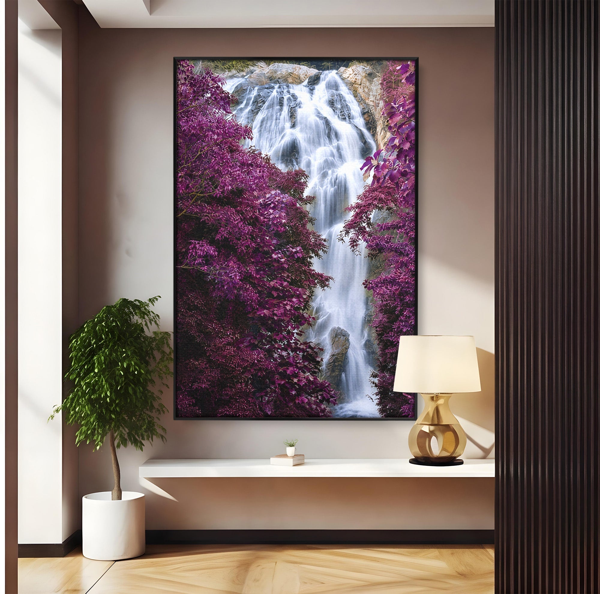 Tablou Canvas Premium LuxCanva® A1747, Cascada Magica, Cascada, Natura, Relaxa, Padure, Living, Culori Vibrante