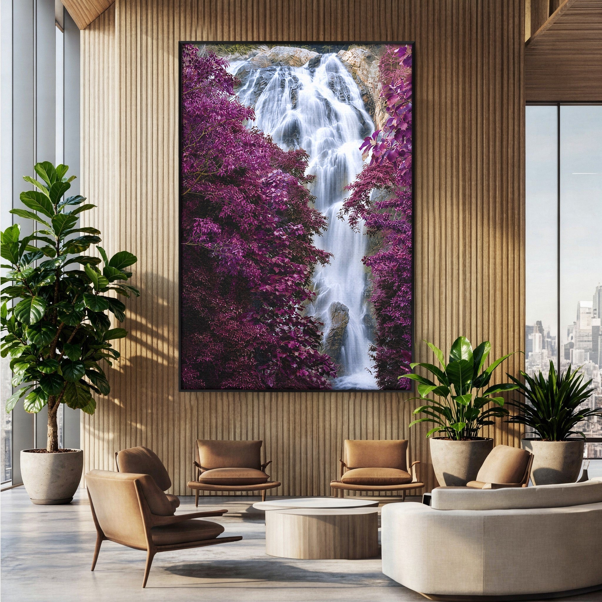 Tablou Canvas Premium LuxCanva® A1747, Cascada Magica, Cascada, Natura, Relaxa, Padure, Living, Culori Vibrante