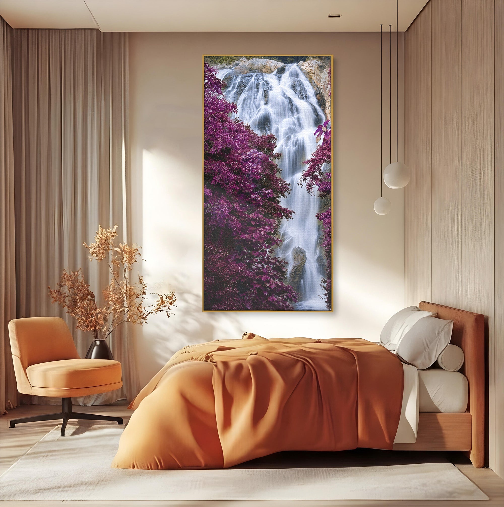 Tablou Canvas Premium LuxCanva® A1747, Cascada Magica, Cascada, Natura, Relaxa, Padure, Living, Culori Vibrante