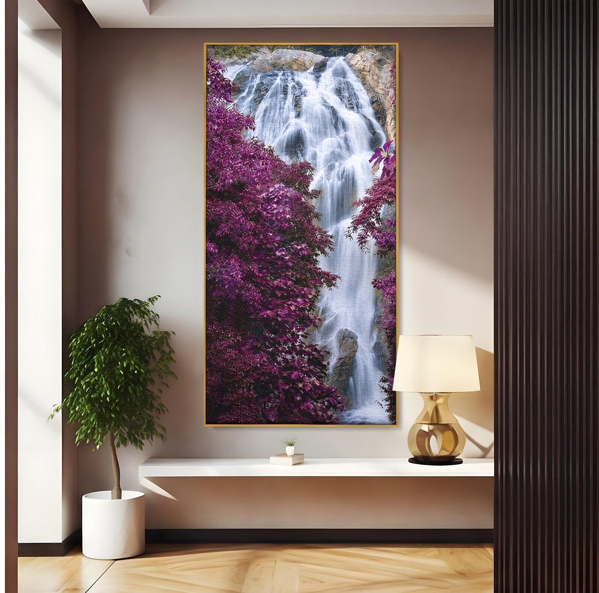 Tablou Canvas Premium LuxCanva® A1747, Cascada Magica, Cascada, Natura, Relaxa, Padure, Living, Culori Vibrante