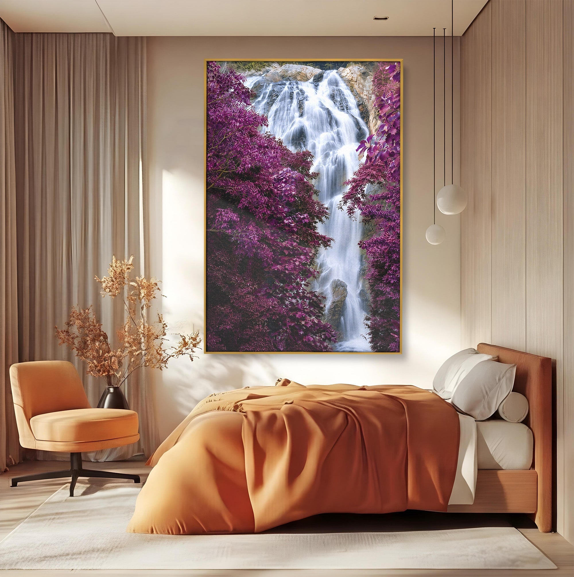 Tablou Canvas Premium LuxCanva® A1747, Cascada Magica, Cascada, Natura, Relaxa, Padure, Living, Culori Vibrante