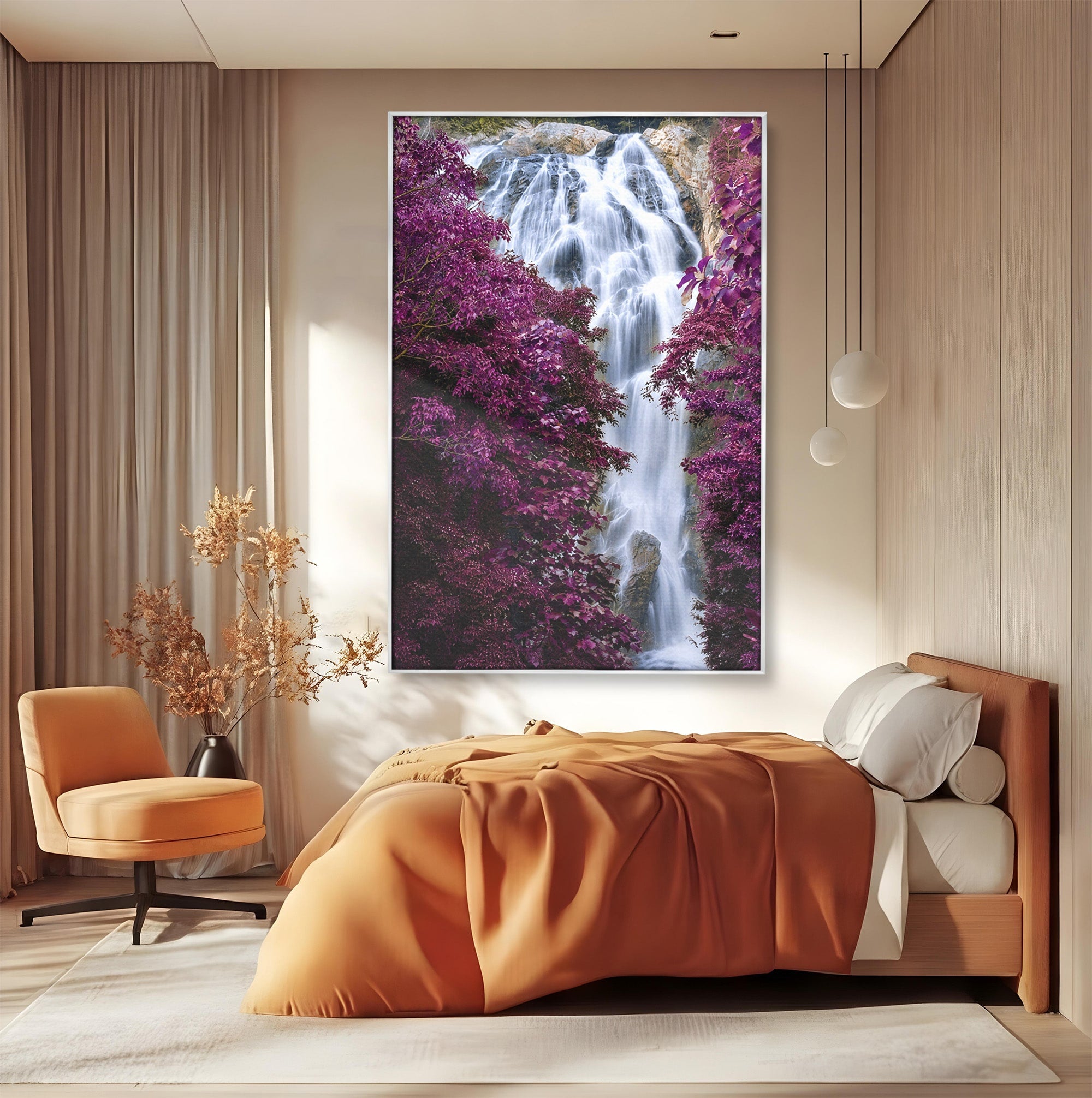 Tablou Canvas Premium LuxCanva® A1747, Cascada Magica, Cascada, Natura, Relaxa, Padure, Living, Culori Vibrante