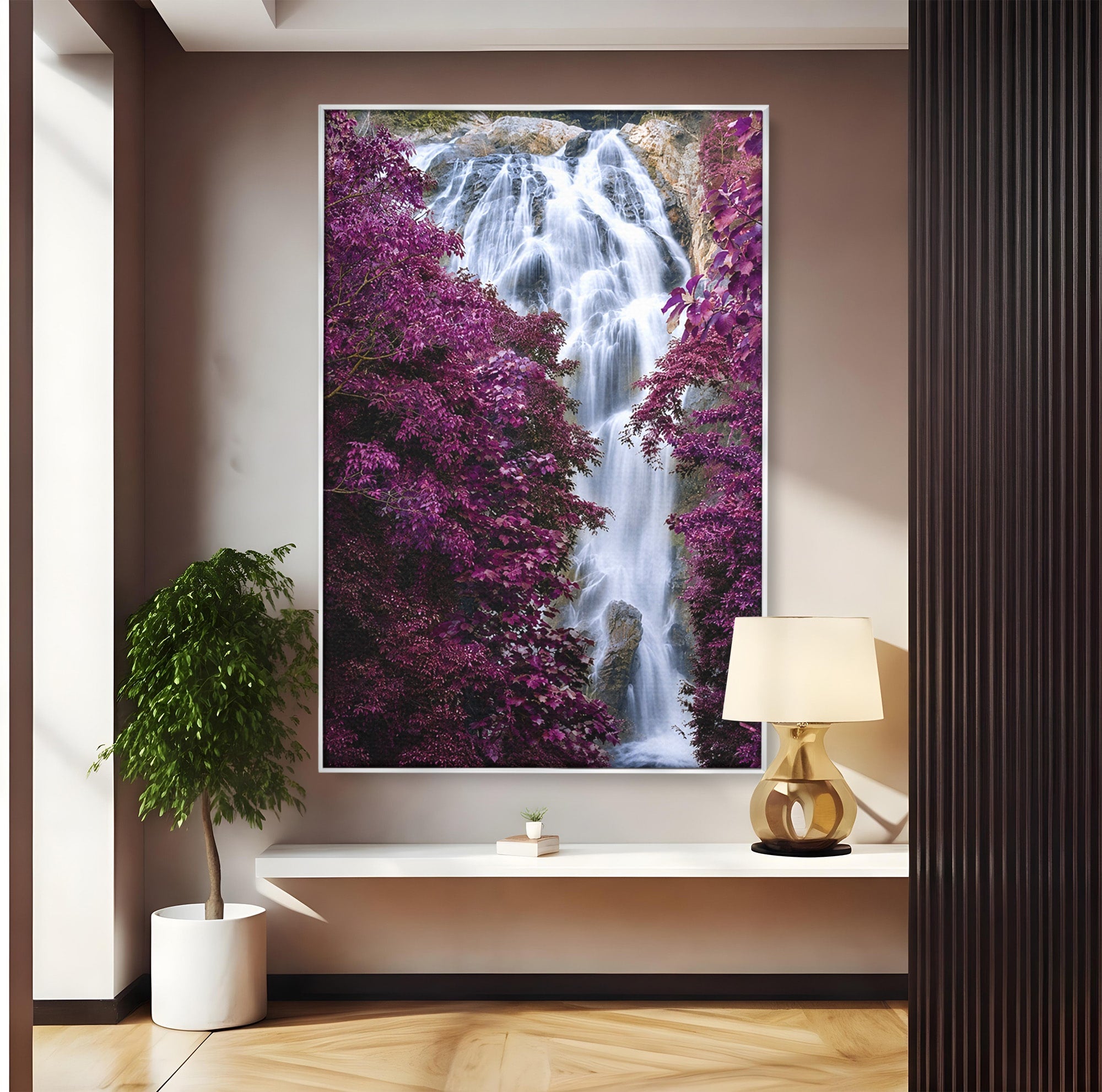 Tablou Canvas Premium LuxCanva® A1747, Cascada Magica, Cascada, Natura, Relaxa, Padure, Living, Culori Vibrante