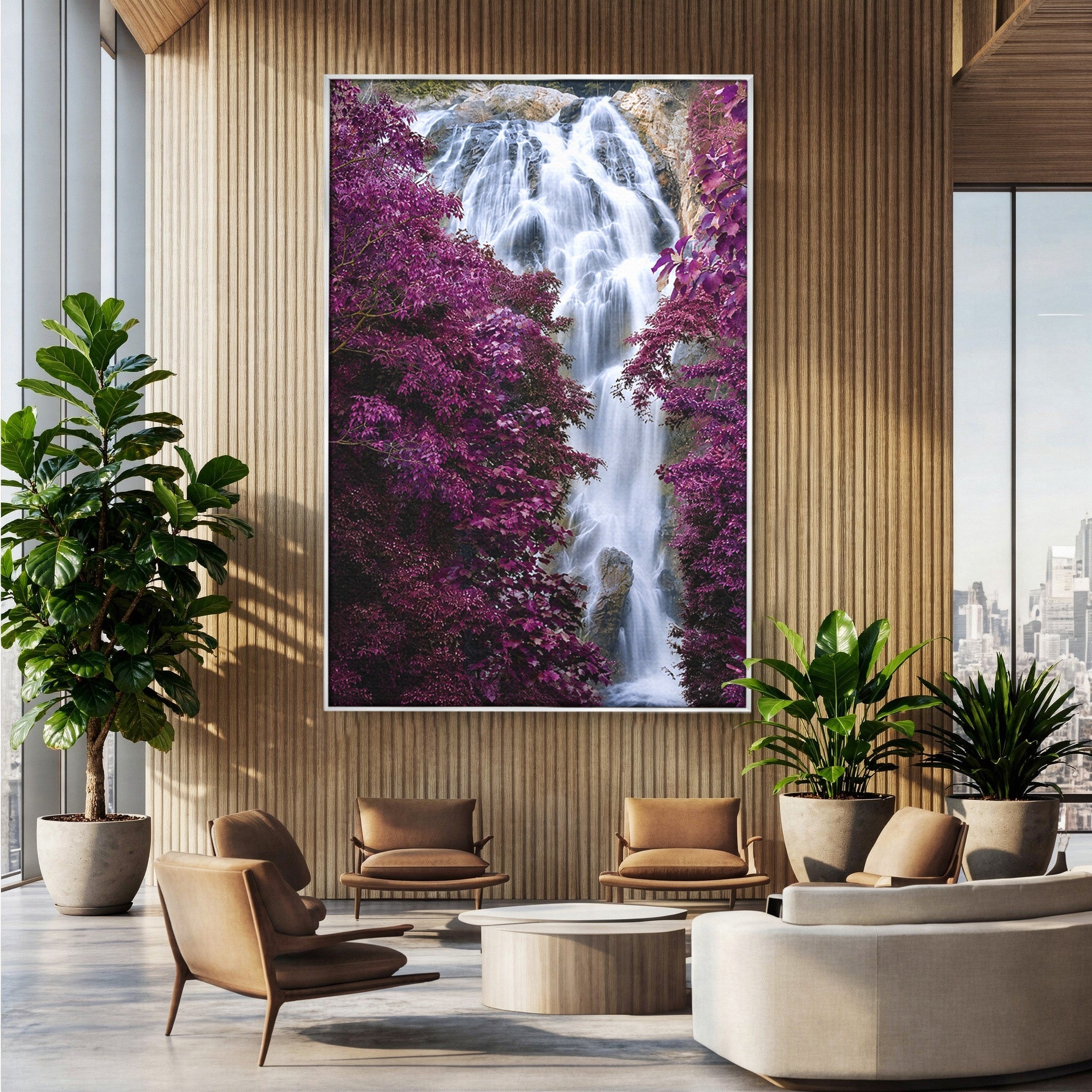 Tablou Canvas Premium LuxCanva® A1747, Cascada Magica, Cascada, Natura, Relaxa, Padure, Living, Culori Vibrante