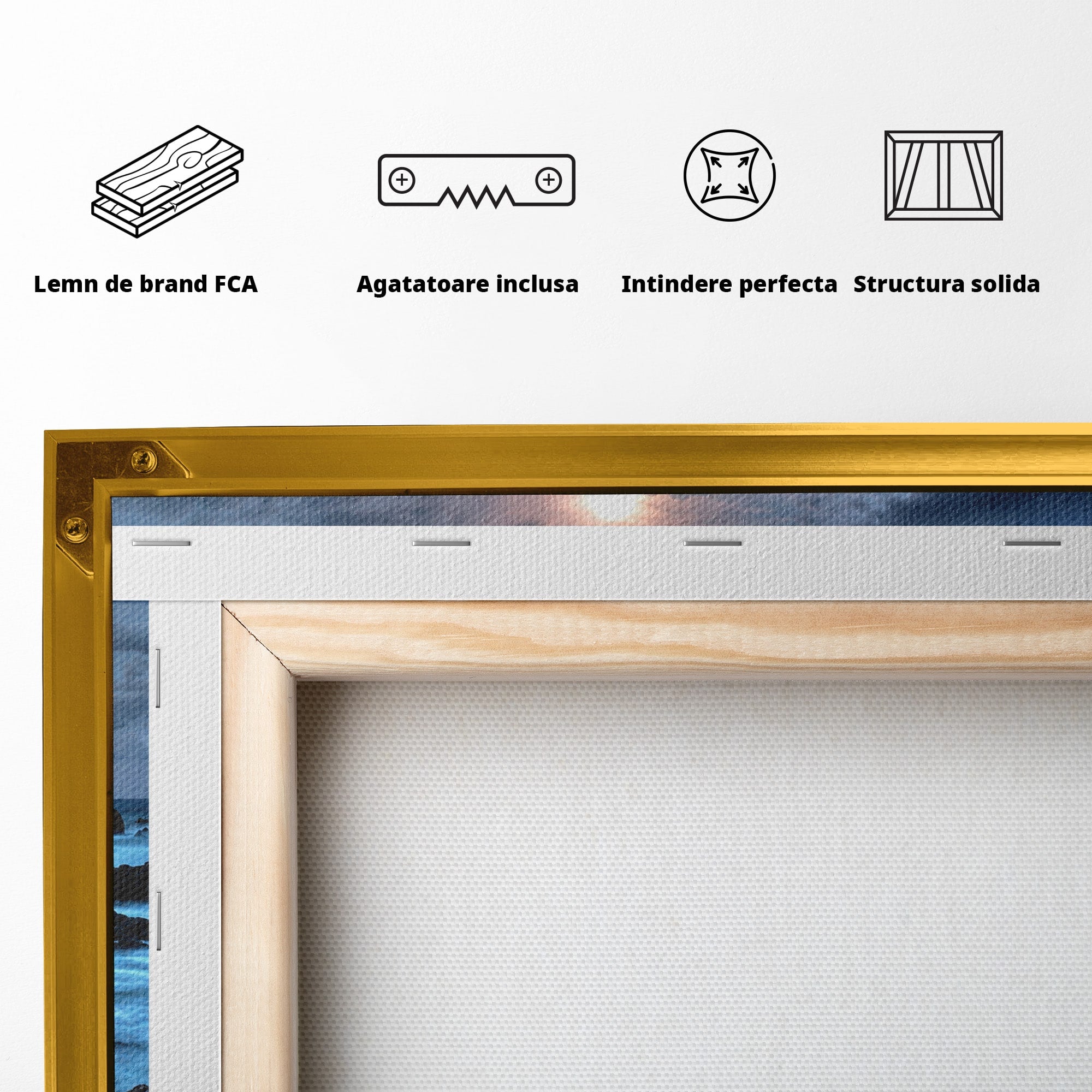 Tablou Canvas Premium LuxCanva® A1748, Peisaj Marin Nocturn, Peisaj, Mare, Noapte, Natura, Apus, Living, Dormitor, Culori Vibrante