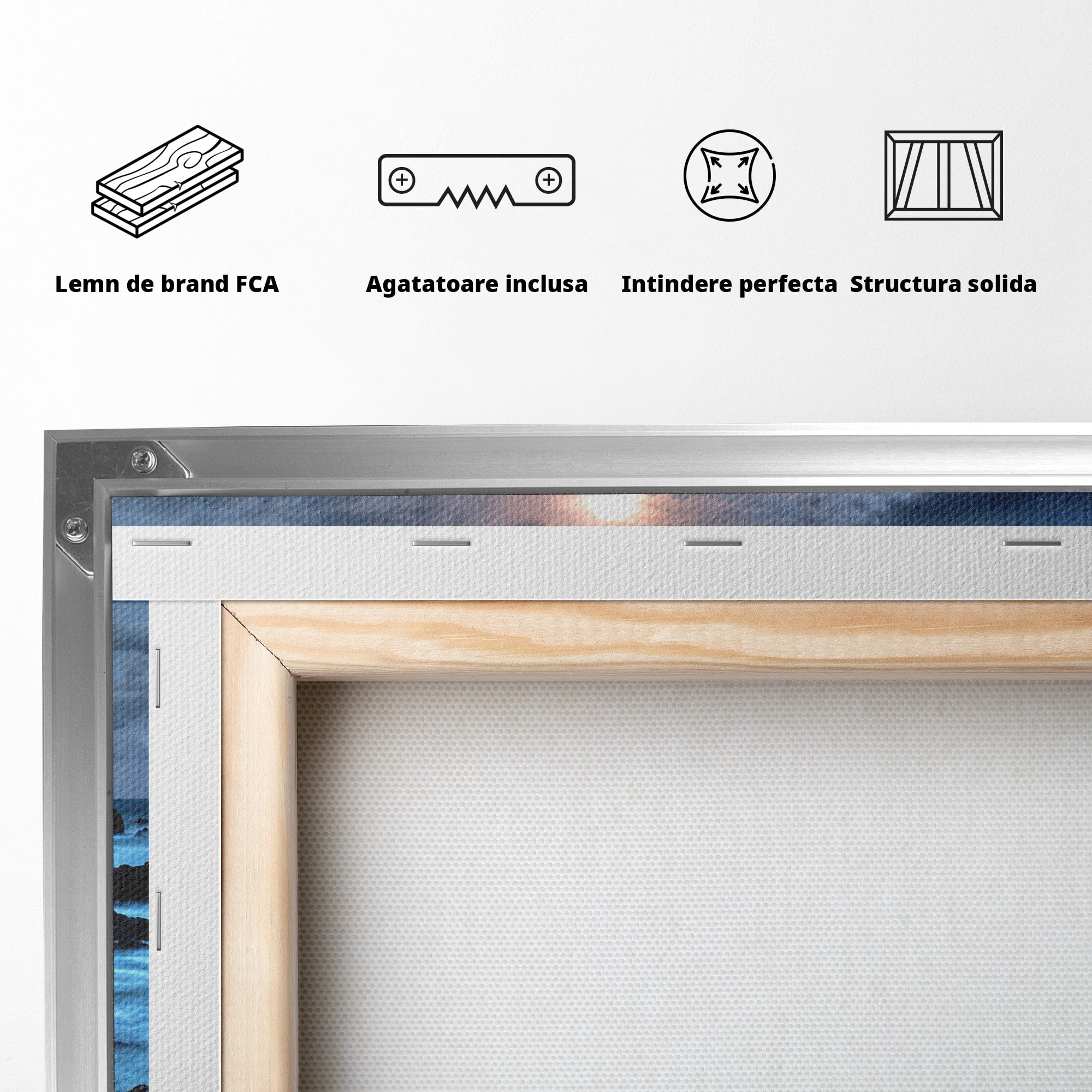Tablou Canvas Premium LuxCanva® A1748, Peisaj Marin Nocturn, Peisaj, Mare, Noapte, Natura, Apus, Living, Dormitor, Culori Vibrante