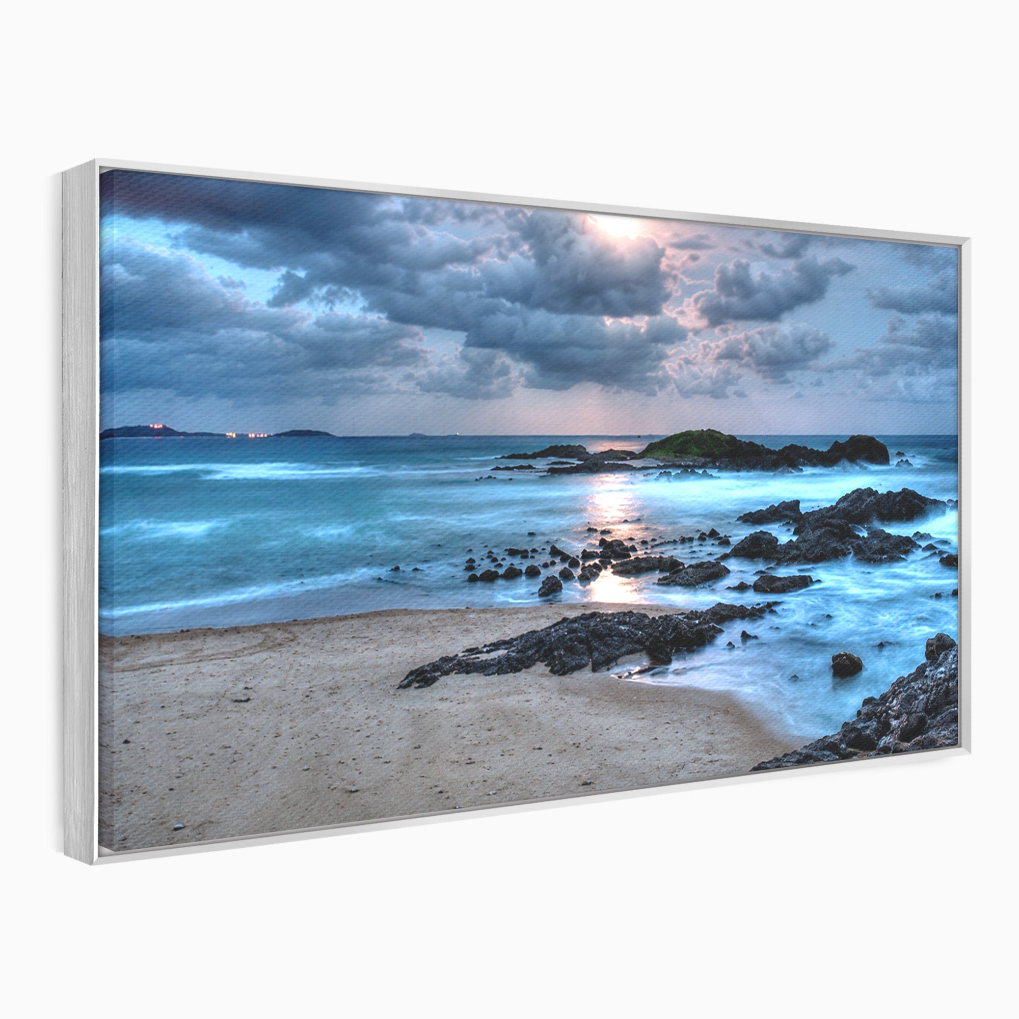 Tablou Canvas Premium LuxCanva® A1748, Peisaj Marin Nocturn, Peisaj, Mare, Noapte, Natura, Apus, Living, Dormitor, Culori Vibrante