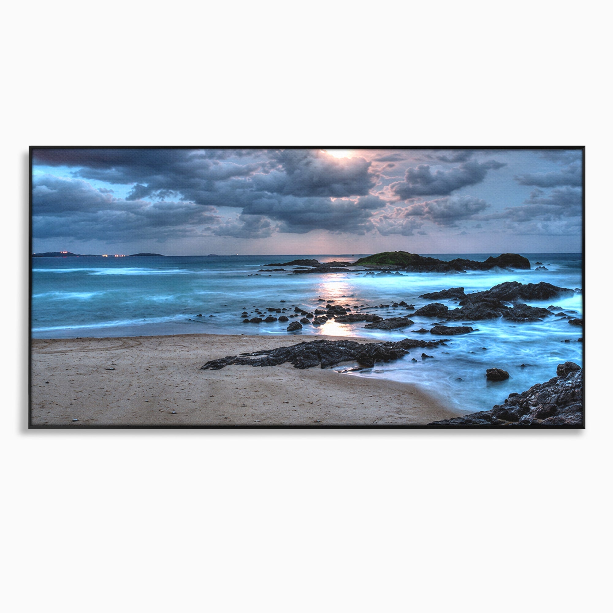 Tablou Canvas Premium LuxCanva® A1748, Peisaj Marin Nocturn, Peisaj, Mare, Noapte, Natura, Apus, Living, Dormitor, Culori Vibrante