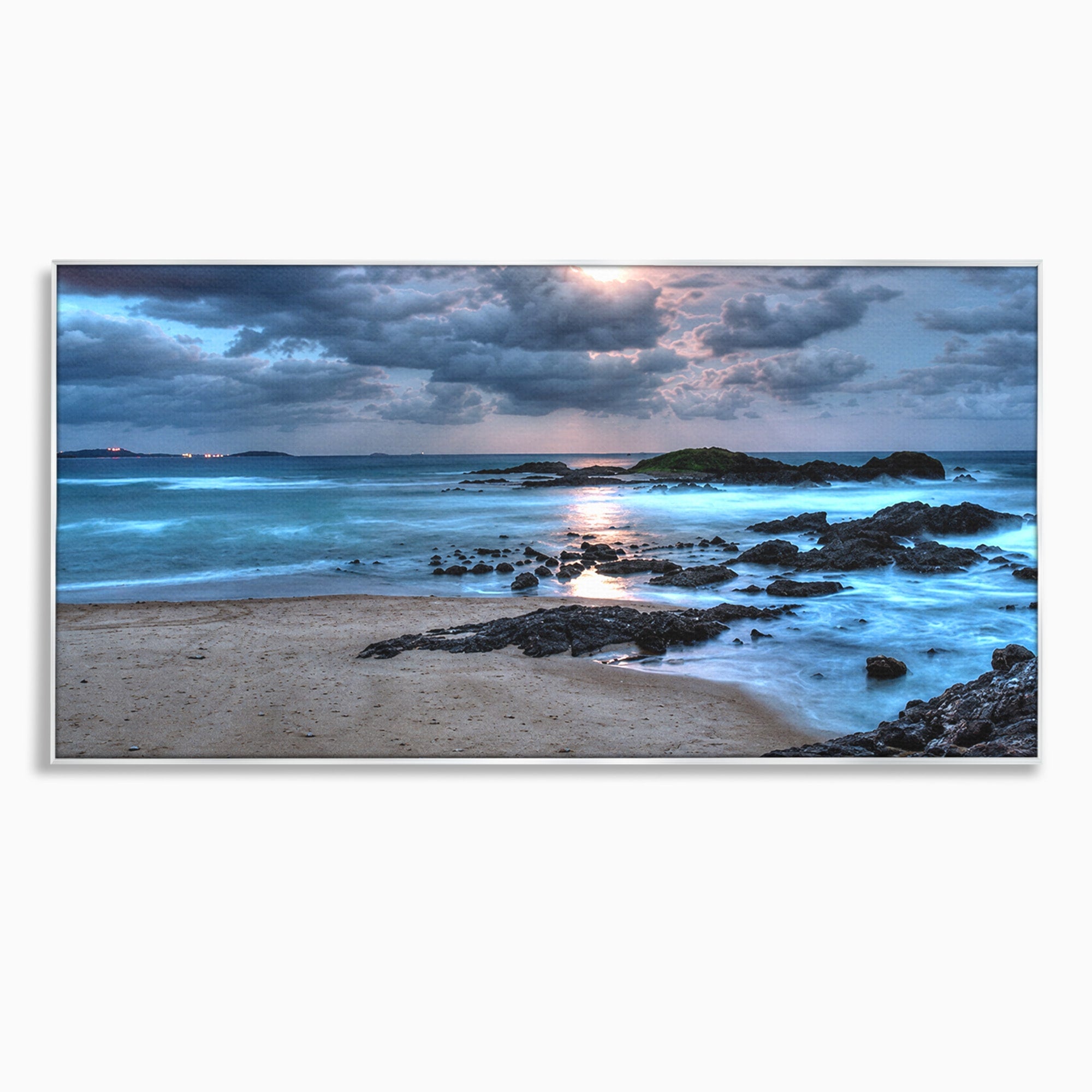 Tablou Canvas Premium LuxCanva® A1748, Peisaj Marin Nocturn, Peisaj, Mare, Noapte, Natura, Apus, Living, Dormitor, Culori Vibrante