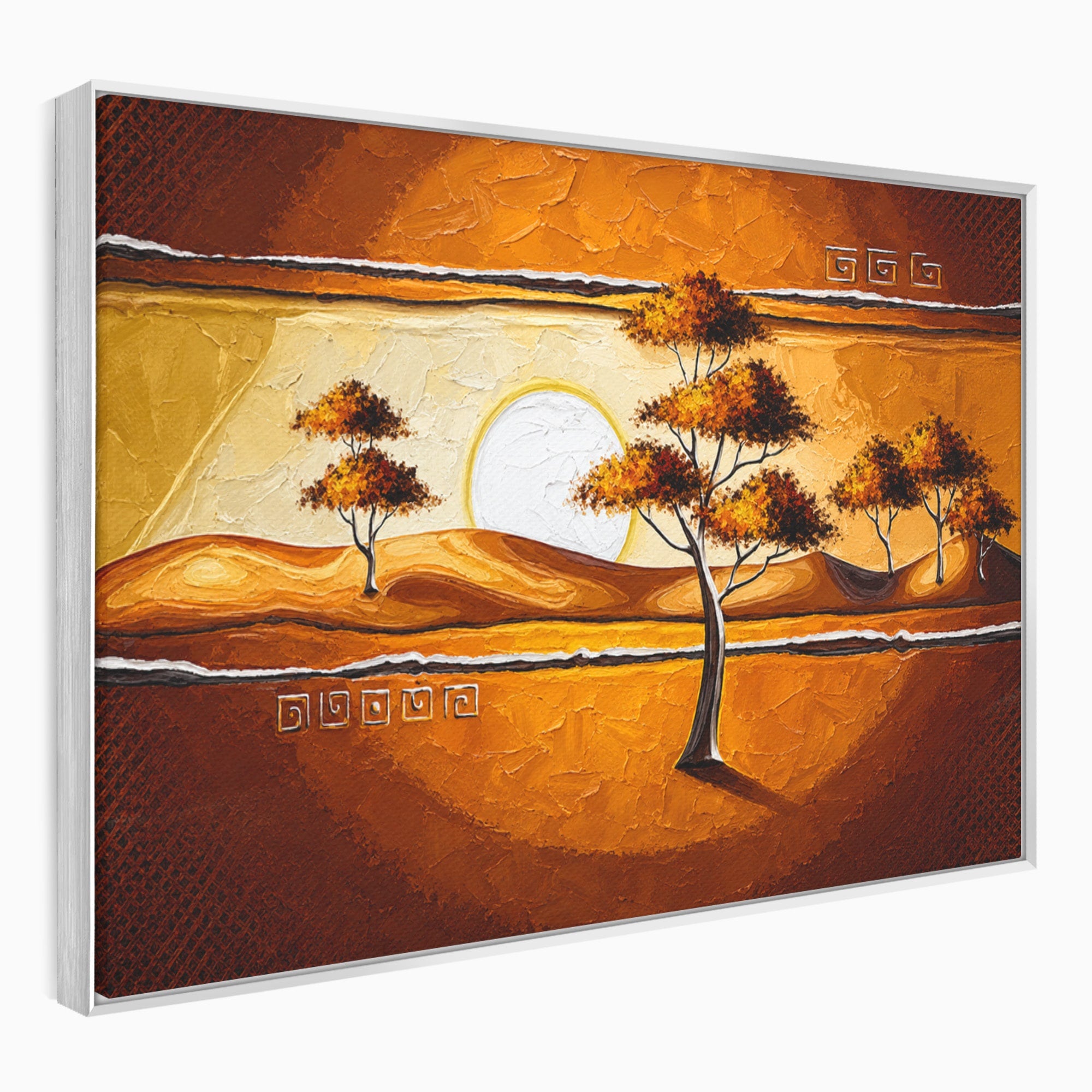 Tablou Canvas Premium LuxCanva® A1749, Apus African, Apus, Copaci, Peisaj, Desert, Living, Culori Vibrante