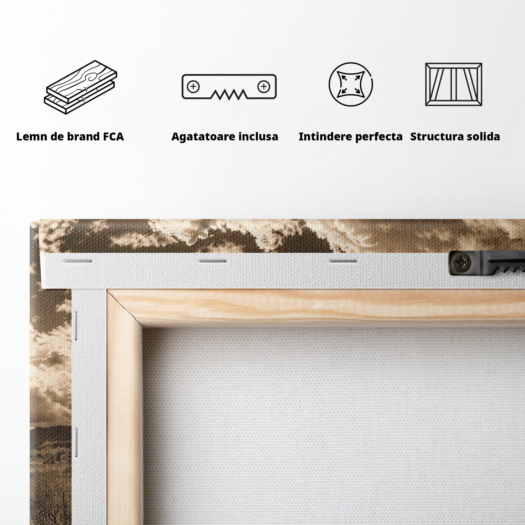 Tablou Canvas Premium LuxCanva® A1751, Peisaj Rustic Cu Hambar, Peisaj, Hambar, Natura, Cer, Living, Dormitor, Culori Vibrante