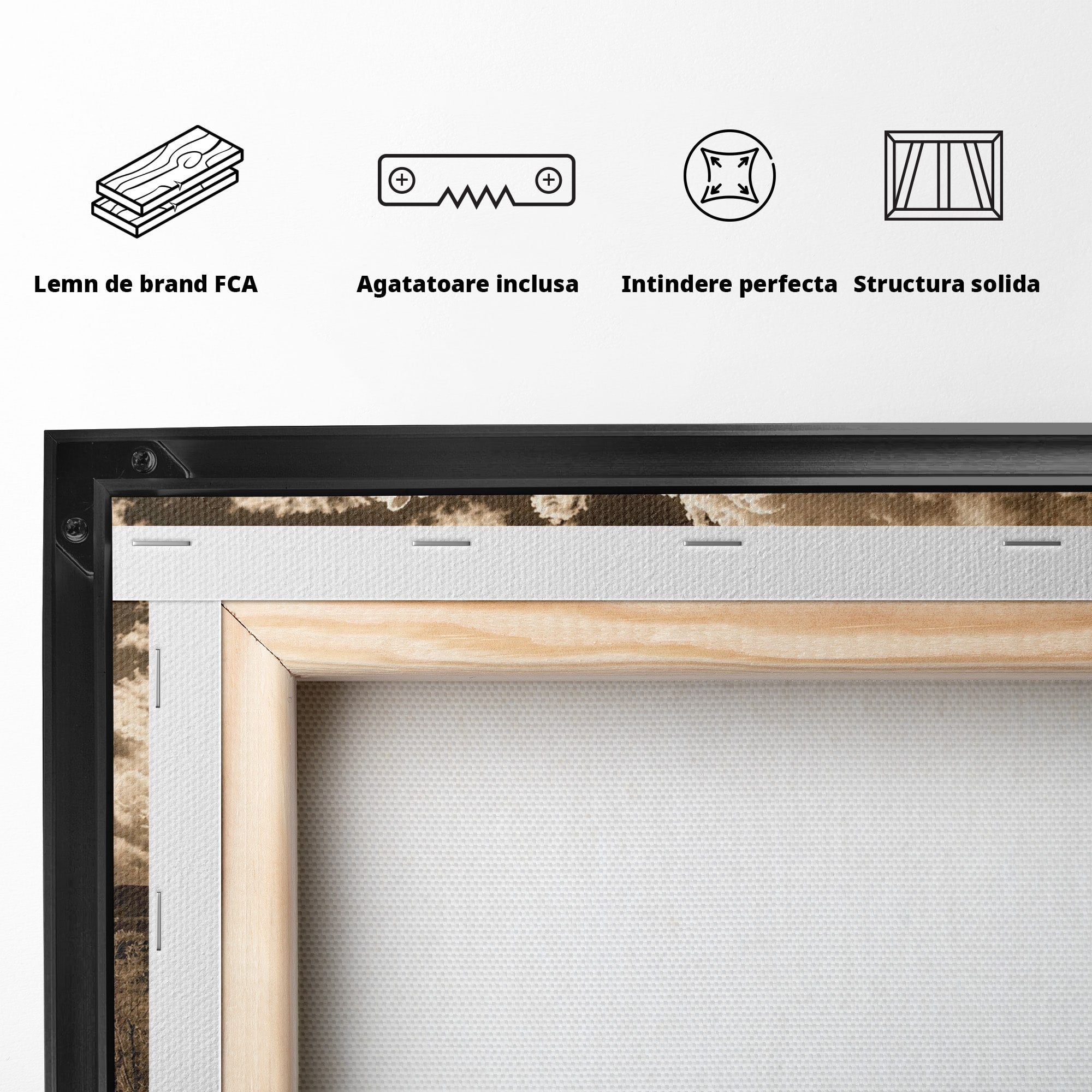 Tablou Canvas Premium LuxCanva® A1751, Peisaj Rustic Cu Hambar, Peisaj, Hambar, Natura, Cer, Living, Dormitor, Culori Vibrante