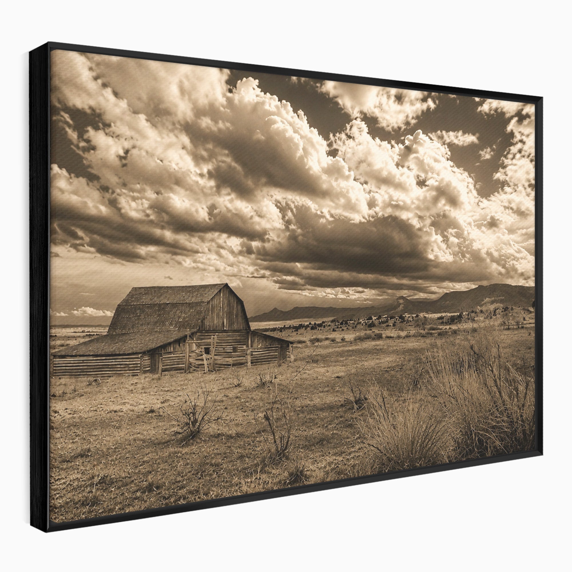 Tablou Canvas Premium LuxCanva® A1751, Peisaj Rustic Cu Hambar, Peisaj, Hambar, Natura, Cer, Living, Dormitor, Culori Vibrante