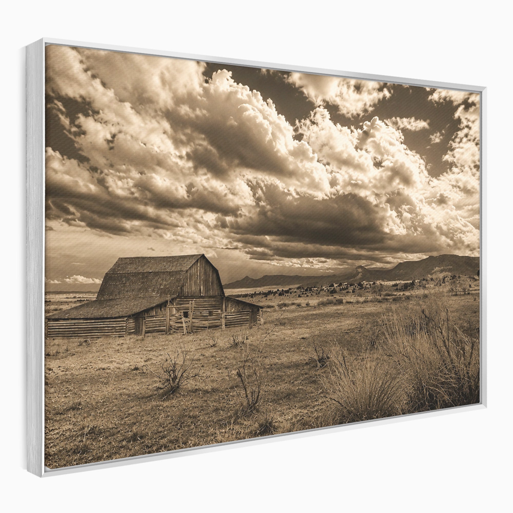 Tablou Canvas Premium LuxCanva® A1751, Peisaj Rustic Cu Hambar, Peisaj, Hambar, Natura, Cer, Living, Dormitor, Culori Vibrante
