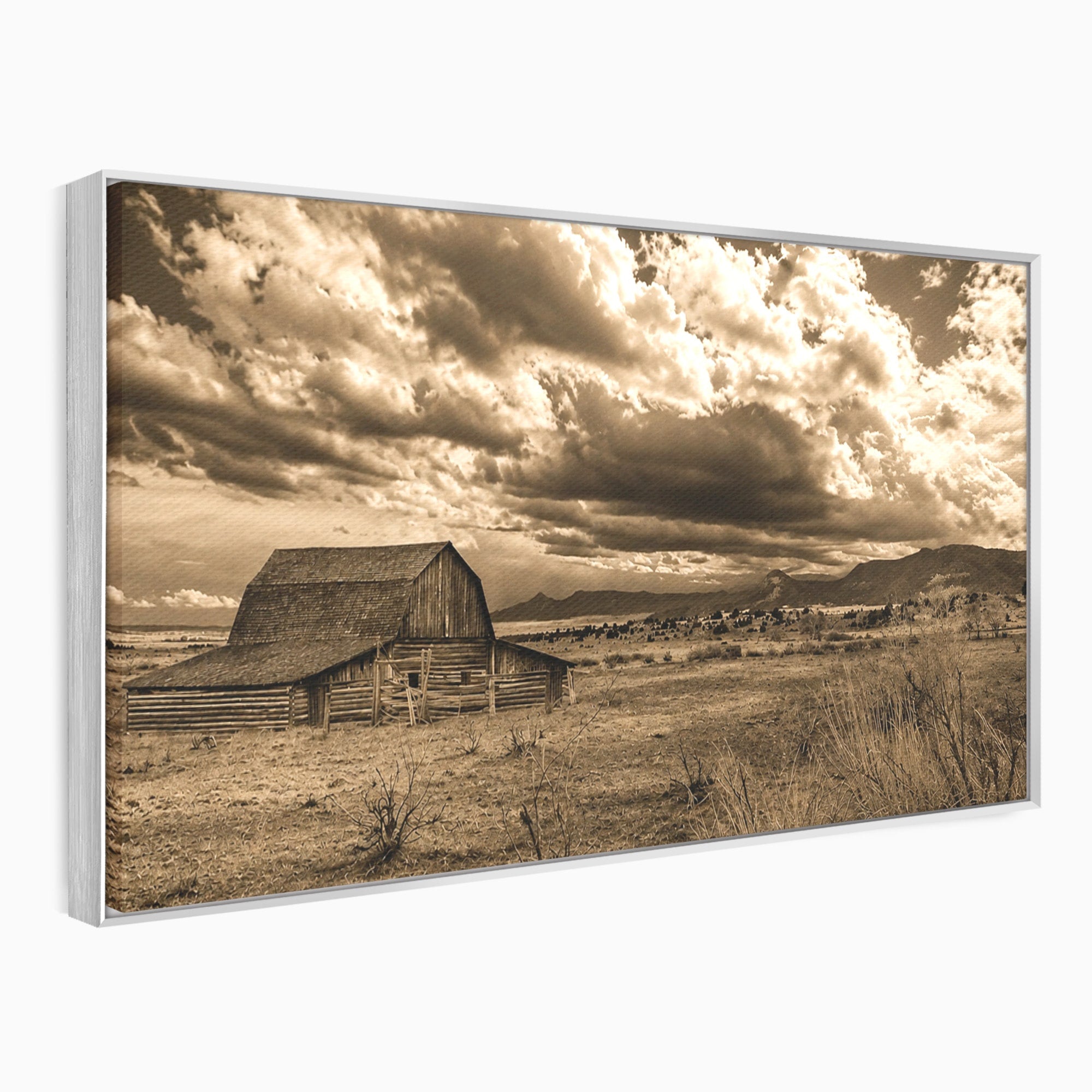Tablou Canvas Premium LuxCanva® A1751, Peisaj Rustic Cu Hambar, Peisaj, Hambar, Natura, Cer, Living, Dormitor, Culori Vibrante