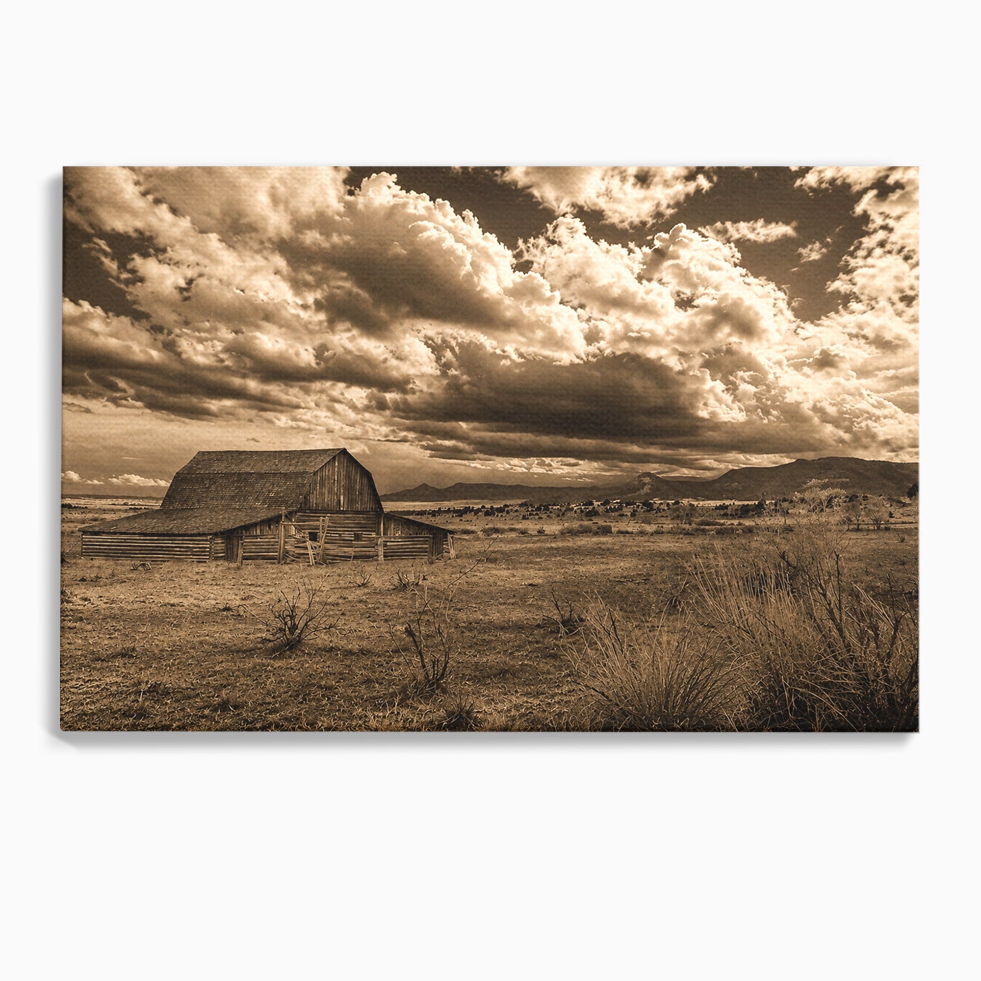 Tablou Canvas Premium LuxCanva® A1751, Peisaj Rustic Cu Hambar, Peisaj, Hambar, Natura, Cer, Living, Dormitor, Culori Vibrante