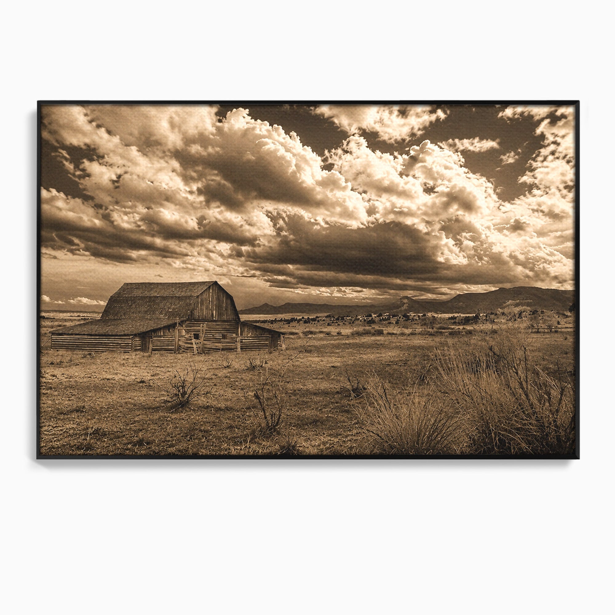 Tablou Canvas Premium LuxCanva® A1751, Peisaj Rustic Cu Hambar, Peisaj, Hambar, Natura, Cer, Living, Dormitor, Culori Vibrante