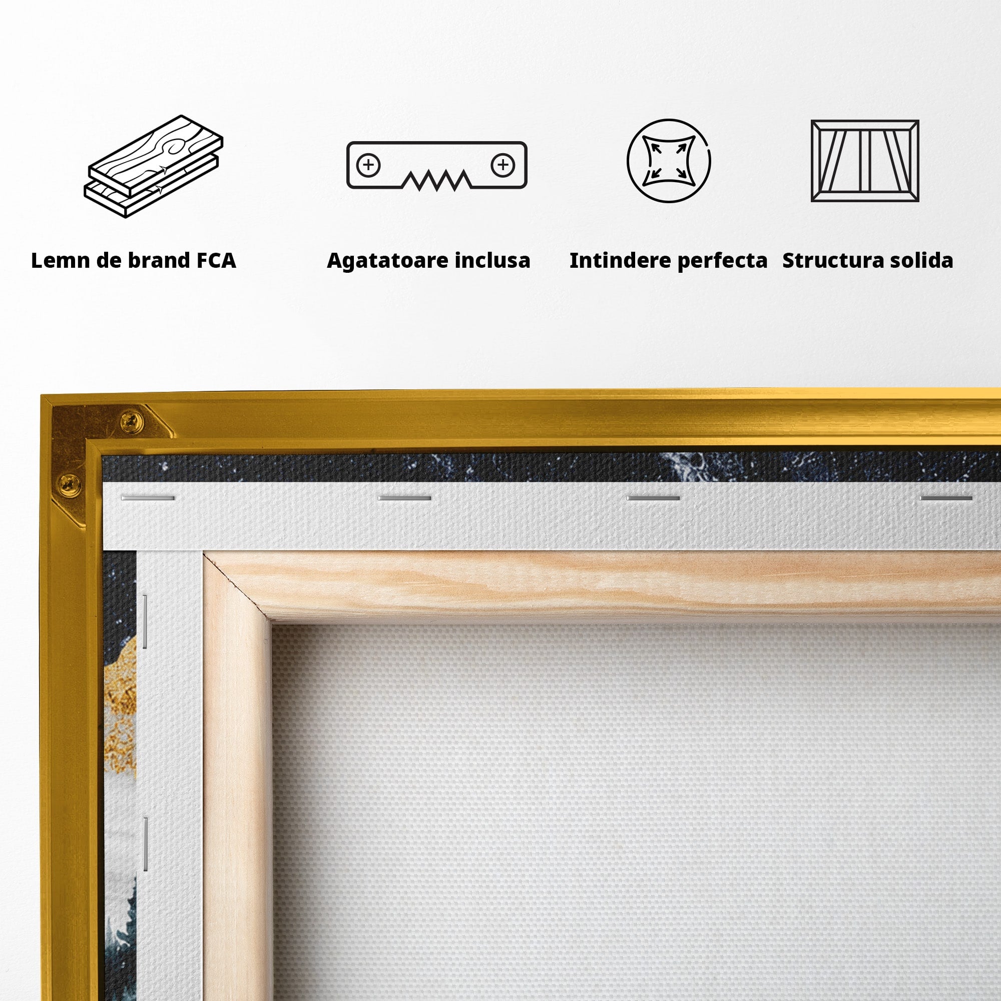 Tablou Canvas Premium LuxCanva® A1752, Peisaj Montan Nocturn, Peisaj, Munti, Luna, Noapte, Natura, Living, Dormitor, Culori Vibrante