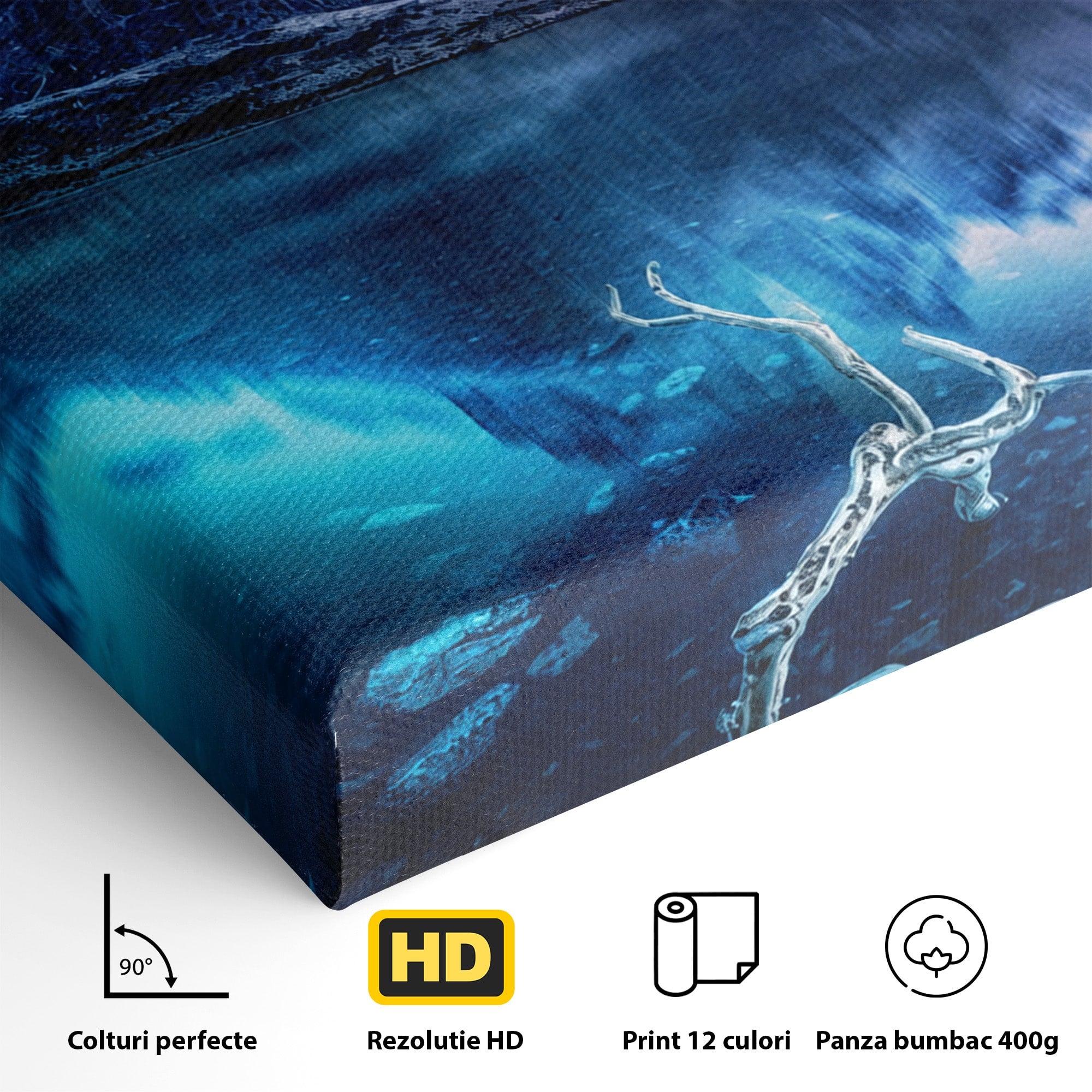 Tablou Canvas Premium LuxCanva® A1754, Munti Reflectati In Lac, Munti, Lac, Peisaj, Apus, Living, Culori Vibrante