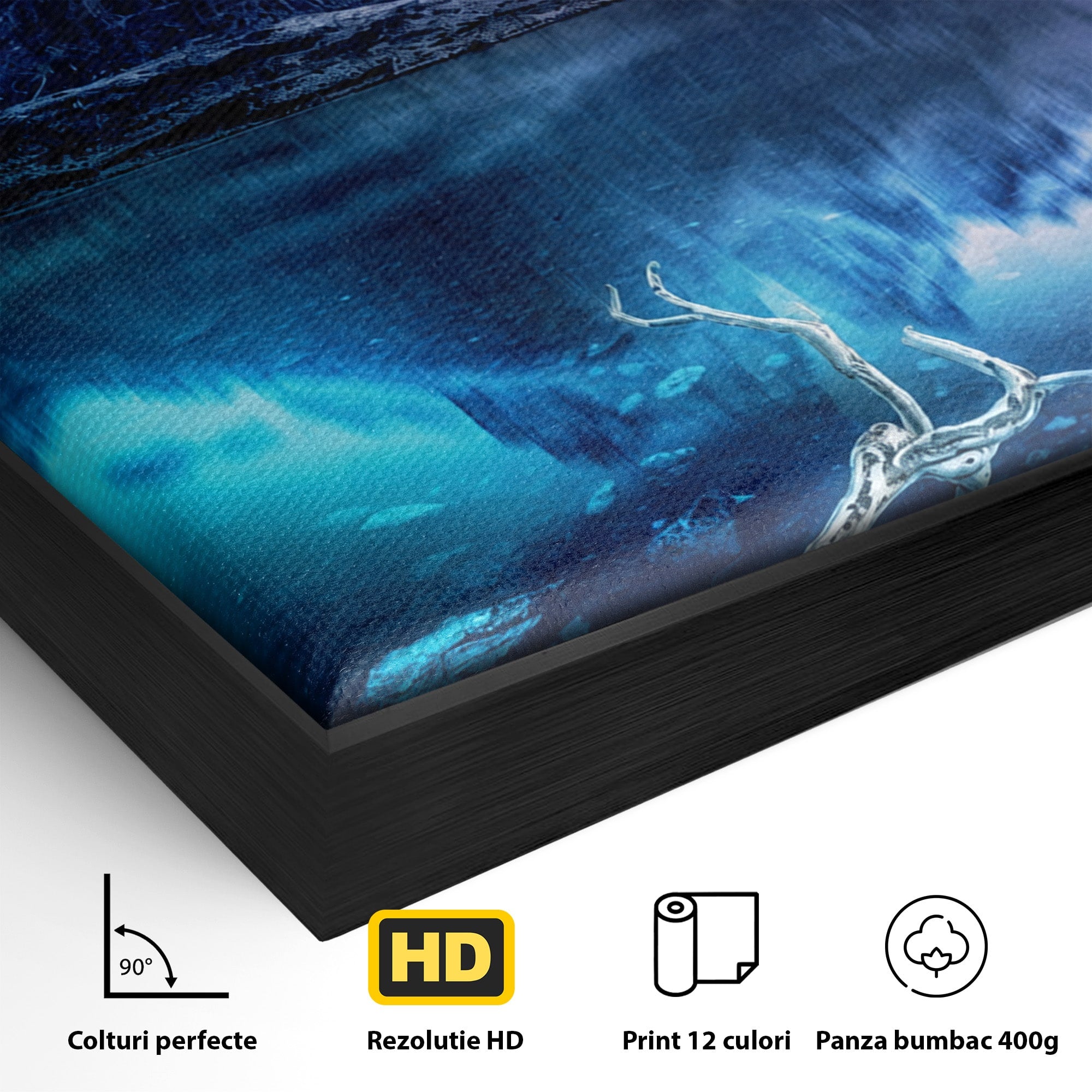 Tablou Canvas Premium LuxCanva® A1754, Munti Reflectati In Lac, Munti, Lac, Peisaj, Apus, Living, Culori Vibrante