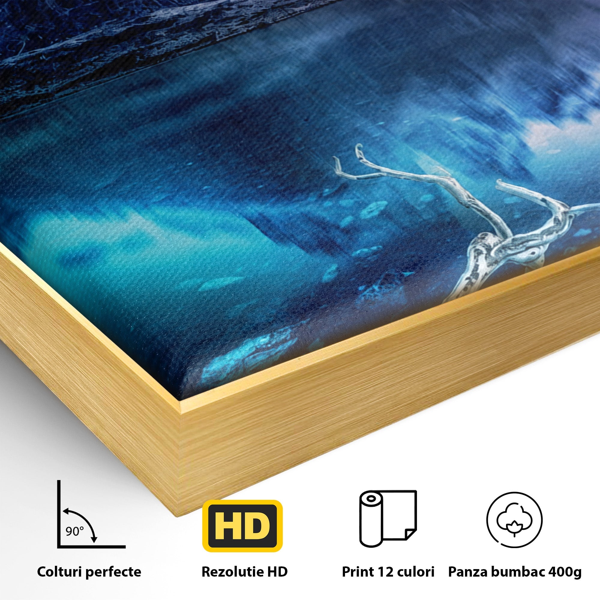Tablou Canvas Premium LuxCanva® A1754, Munti Reflectati In Lac, Munti, Lac, Peisaj, Apus, Living, Culori Vibrante