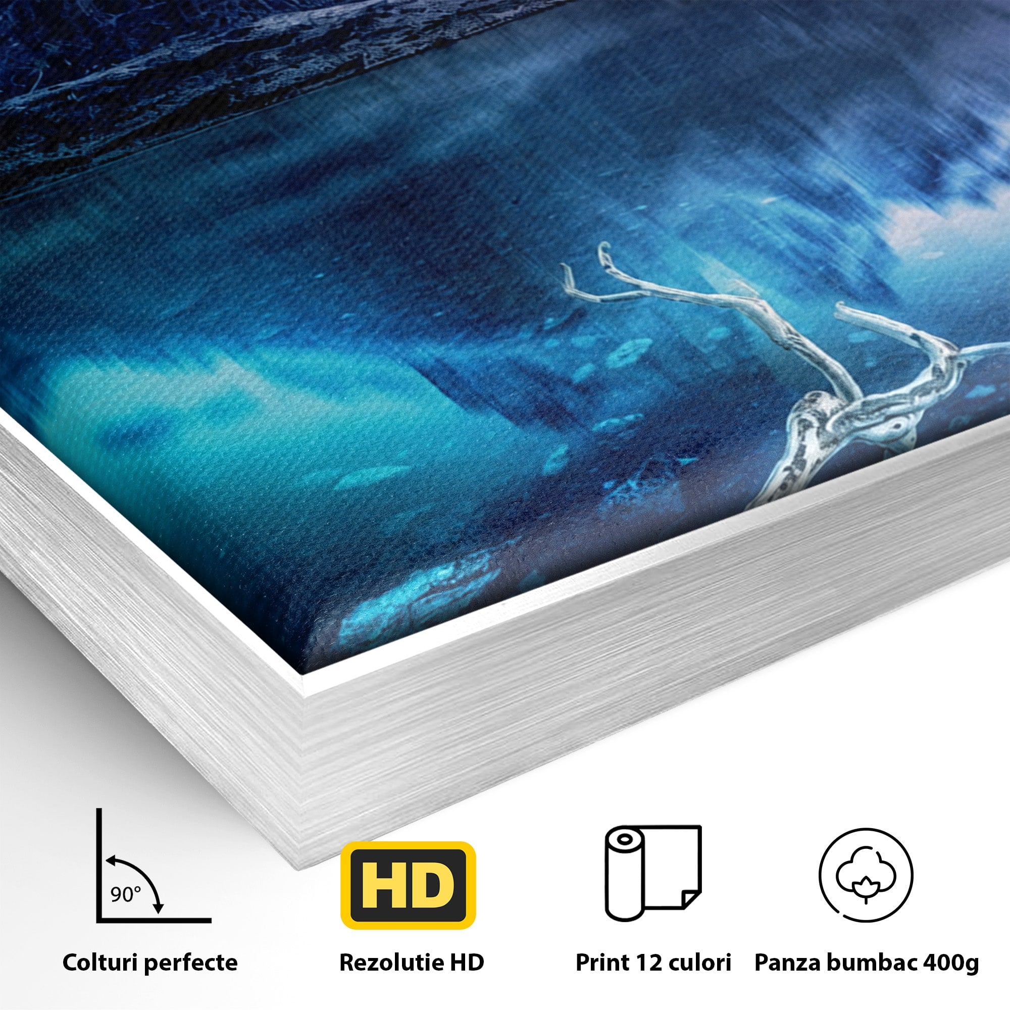 Tablou Canvas Premium LuxCanva® A1754, Munti Reflectati In Lac, Munti, Lac, Peisaj, Apus, Living, Culori Vibrante
