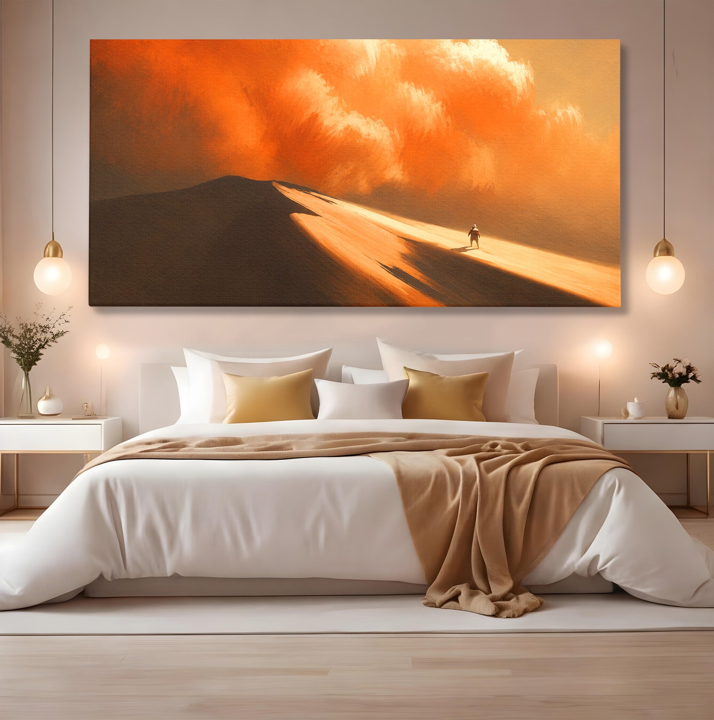 Tablou Canvas Premium LuxCanva® A1756, Calatorie In Desert, Desert, Peisaj, Aventura, Singuratate, Living, Culori Vibrante