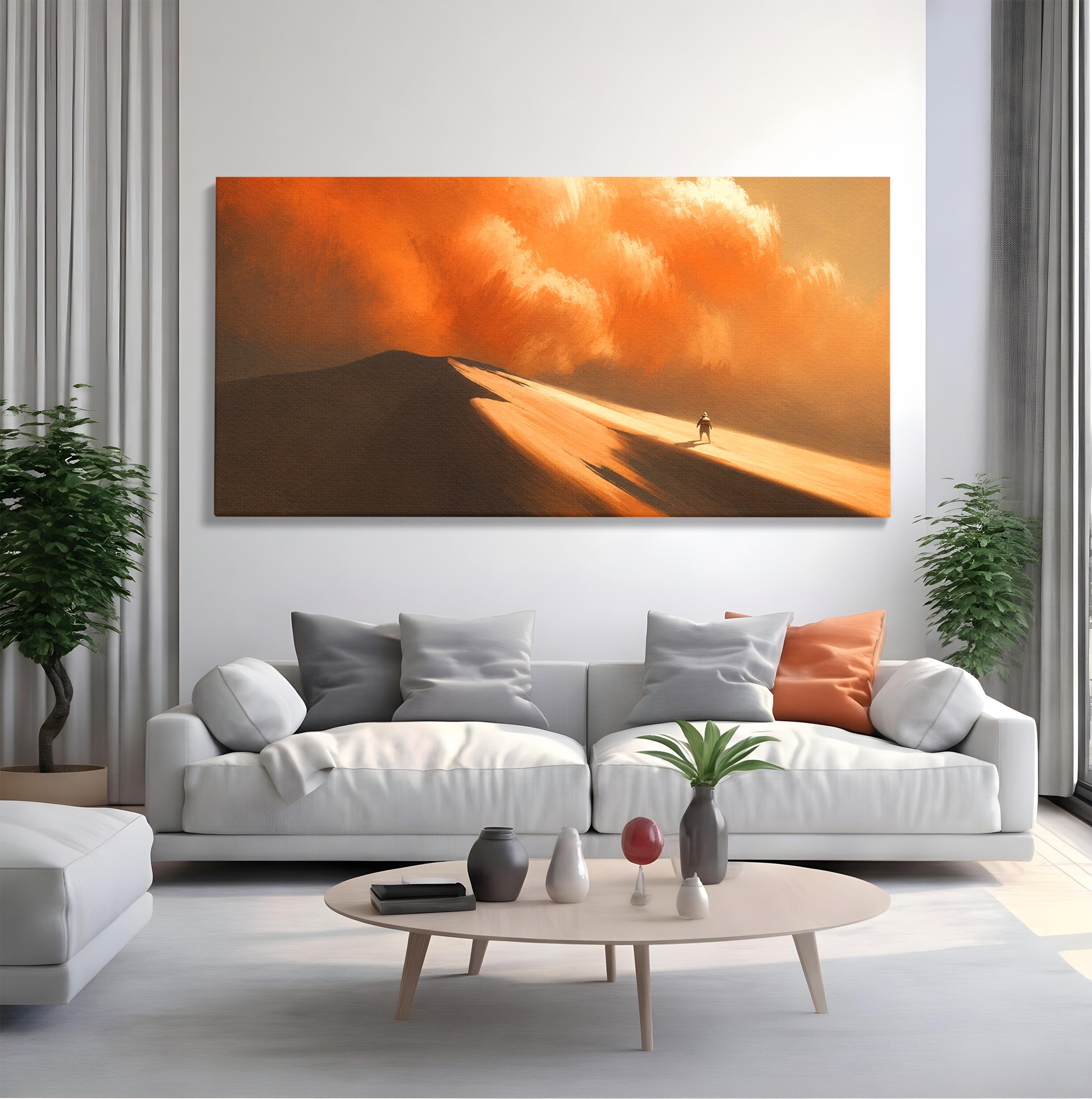 Tablou Canvas Premium LuxCanva® A1756, Calatorie In Desert, Desert, Peisaj, Aventura, Singuratate, Living, Culori Vibrante