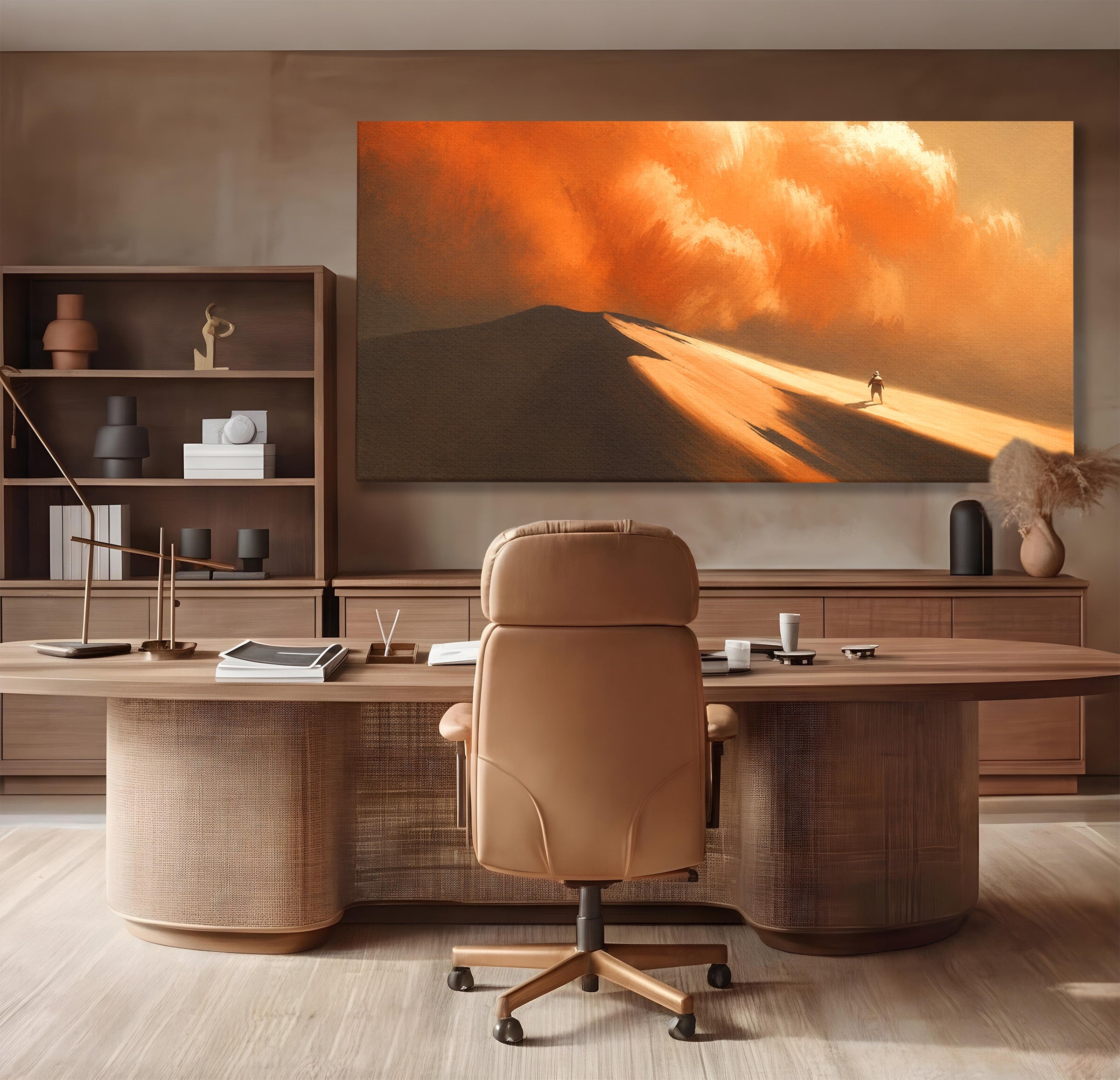 Tablou Canvas Premium LuxCanva® A1756, Calatorie In Desert, Desert, Peisaj, Aventura, Singuratate, Living, Culori Vibrante