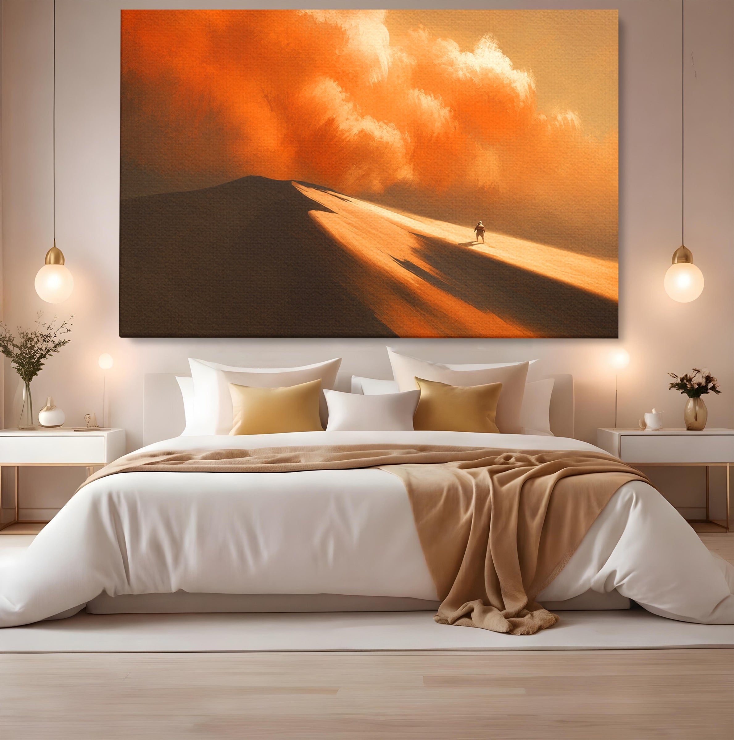 Tablou Canvas Premium LuxCanva® A1756, Calatorie In Desert, Desert, Peisaj, Aventura, Singuratate, Living, Culori Vibrante