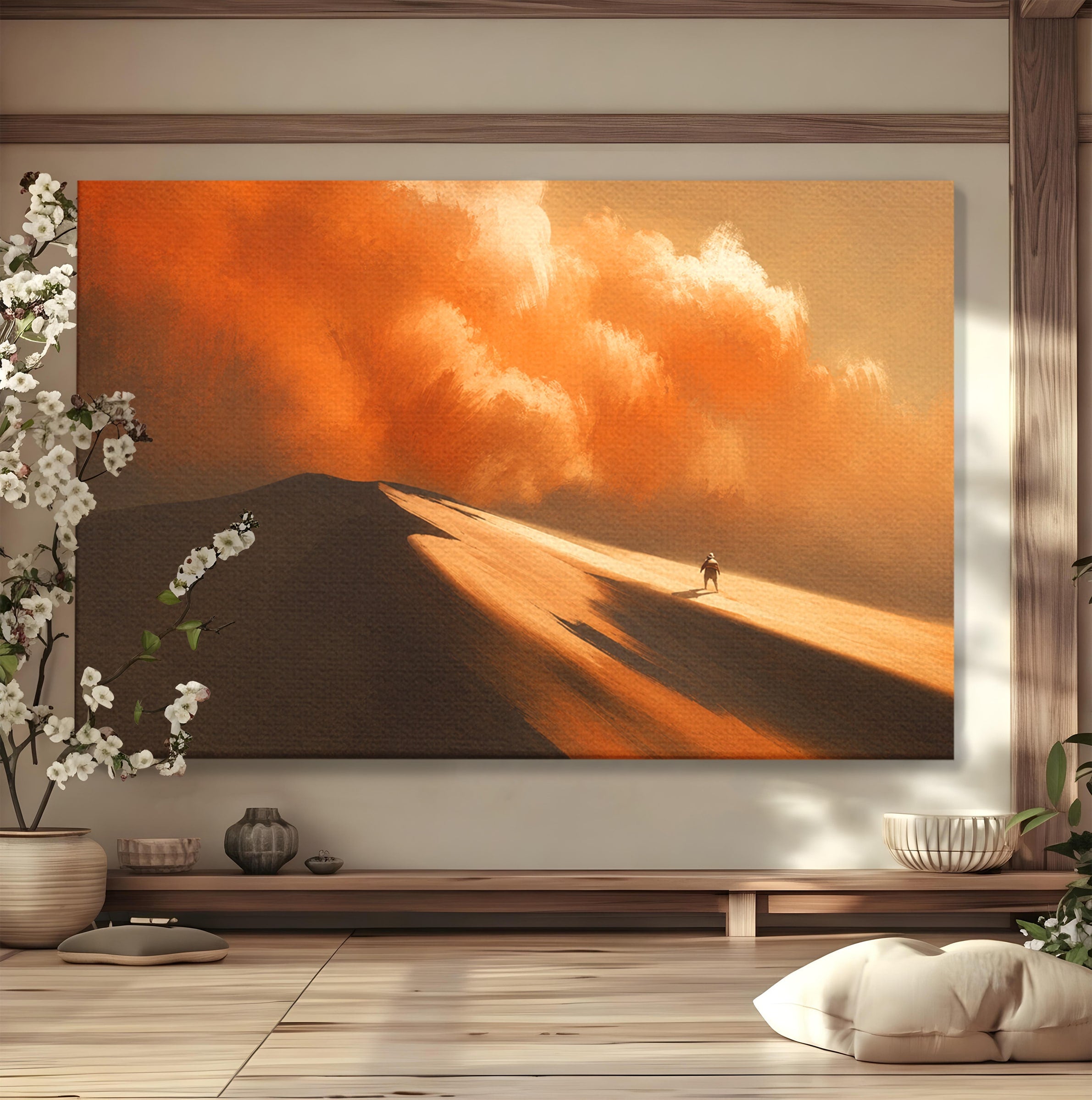 Tablou Canvas Premium LuxCanva® A1756, Calatorie In Desert, Desert, Peisaj, Aventura, Singuratate, Living, Culori Vibrante