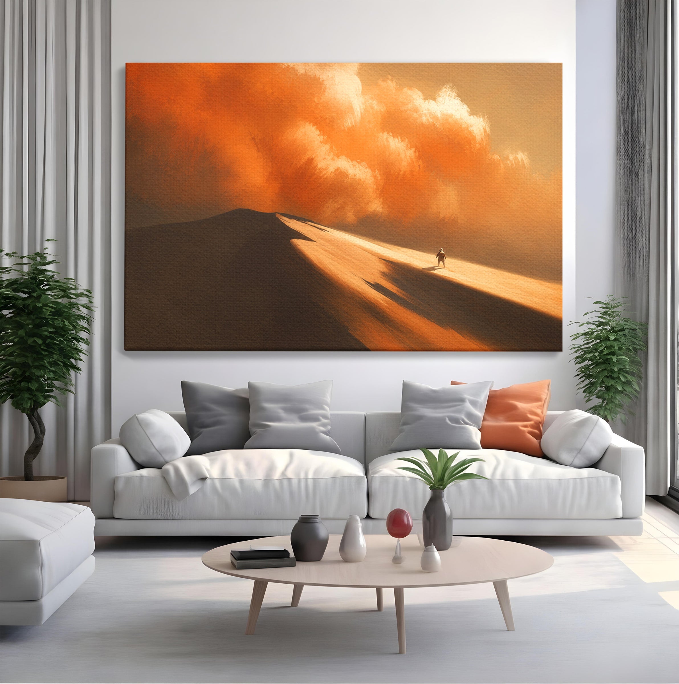Tablou Canvas Premium LuxCanva® A1756, Calatorie In Desert, Desert, Peisaj, Aventura, Singuratate, Living, Culori Vibrante